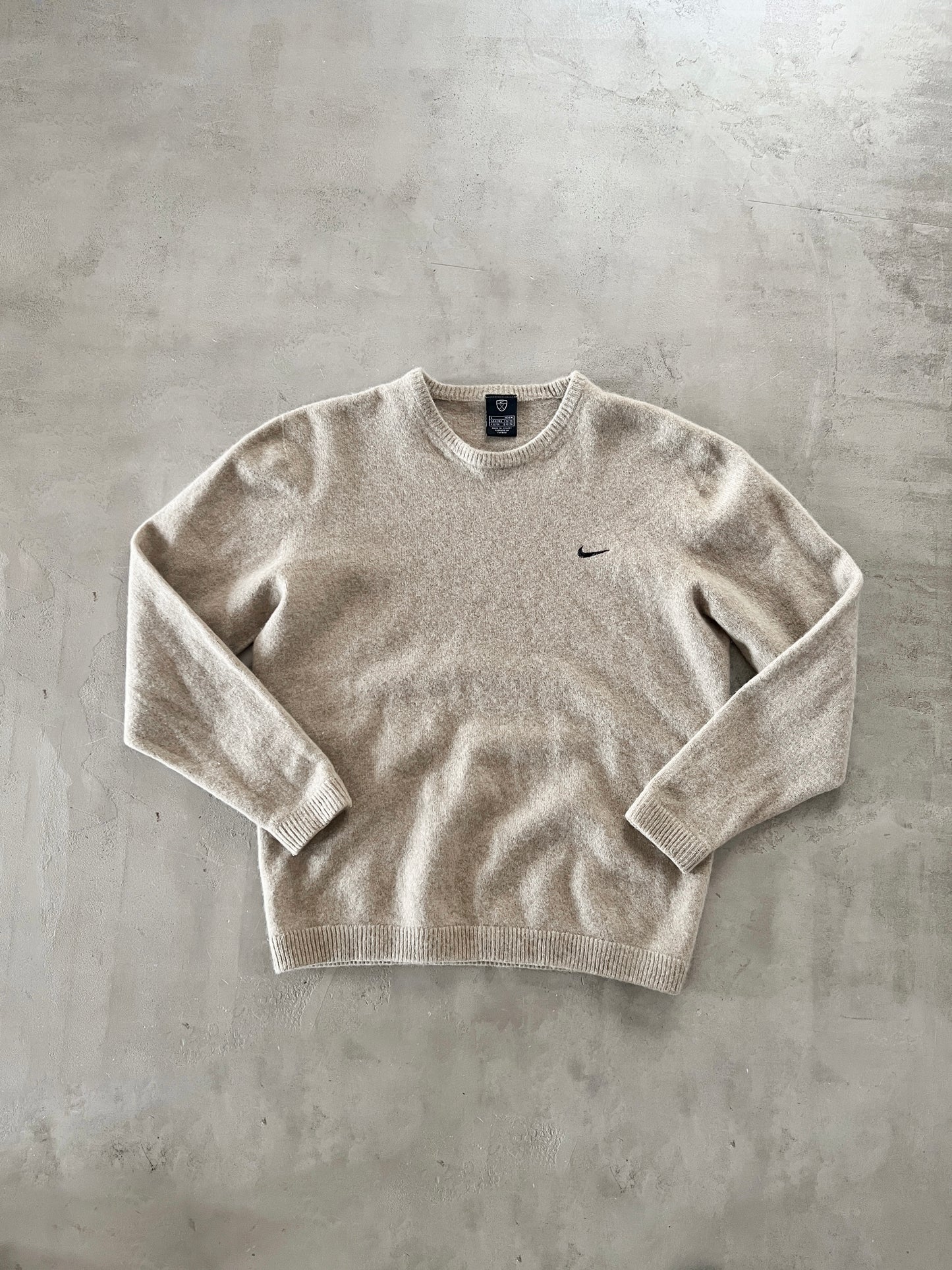 BEIGE NIKE WOOL SWEATER - 2000S - S