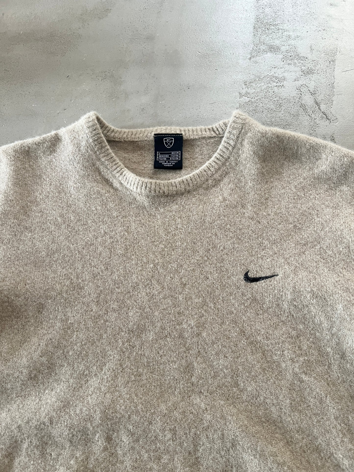 BEIGE NIKE WOOL SWEATER - 2000S - S