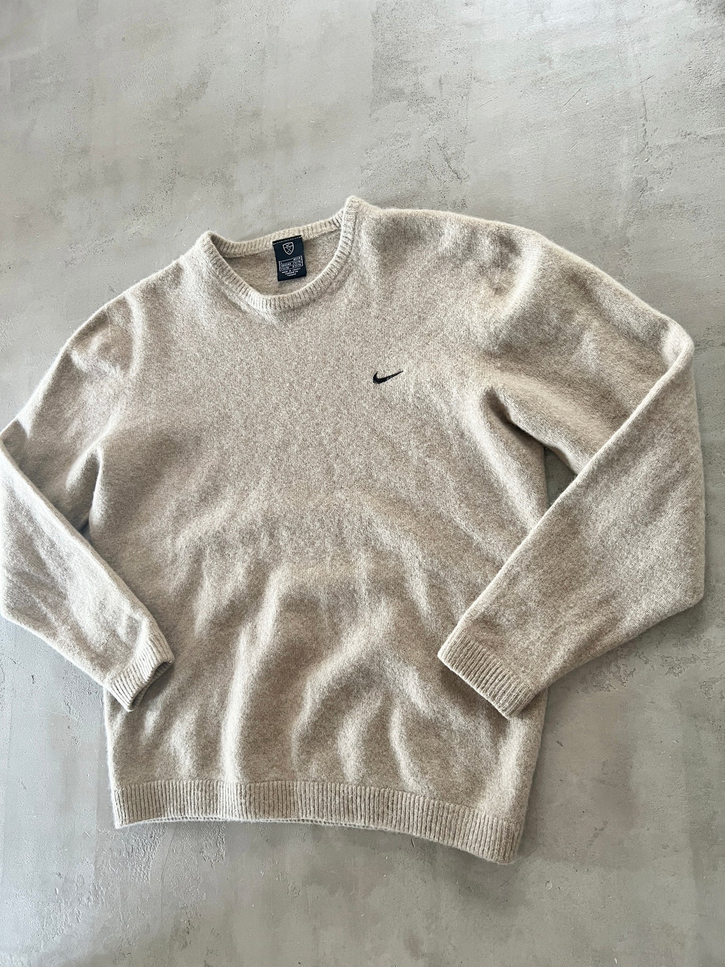 BEIGE NIKE WOOL SWEATER - 2000S - S