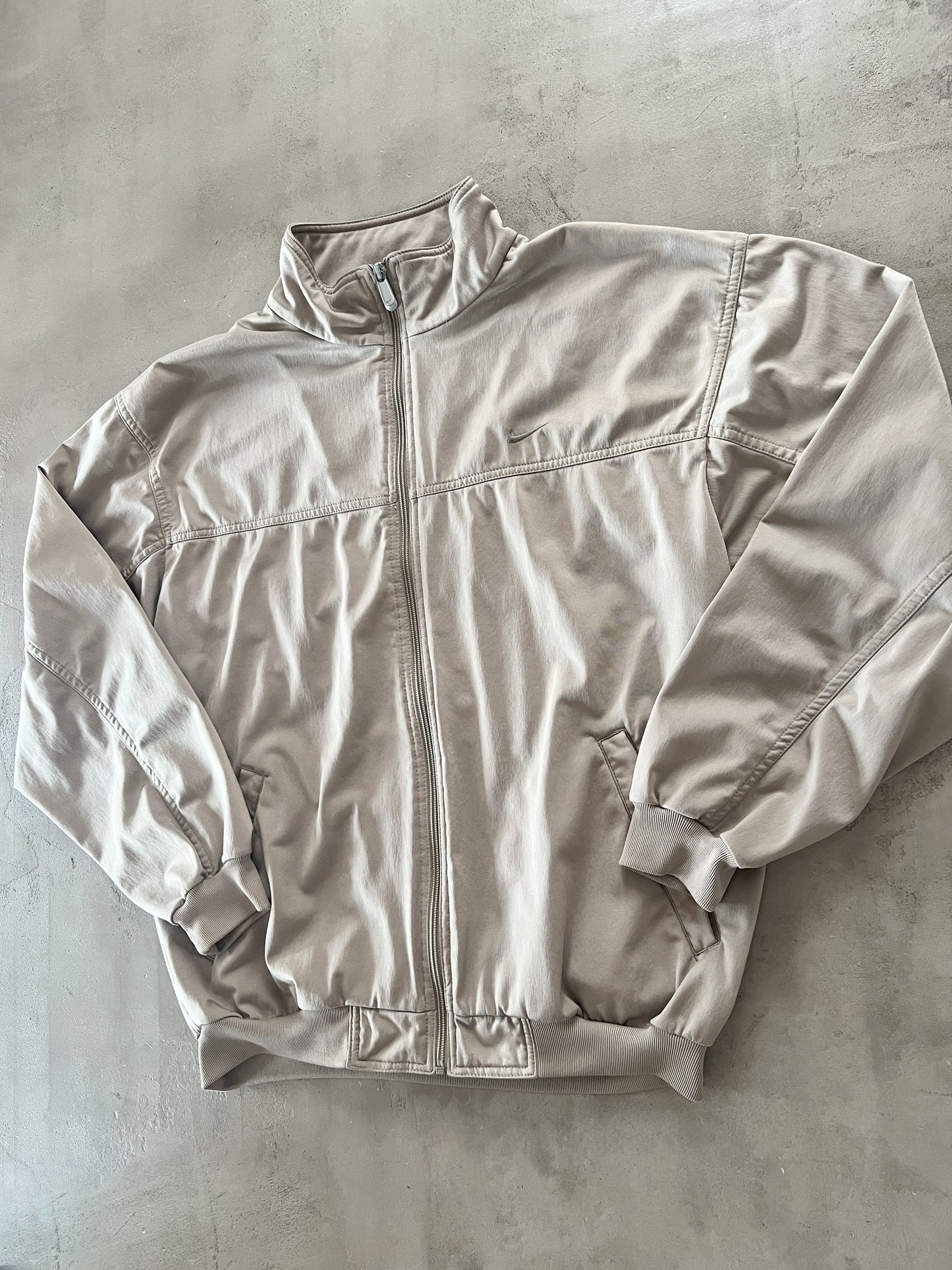BEIGE NIKE TRACK JACKET - 2000S - L