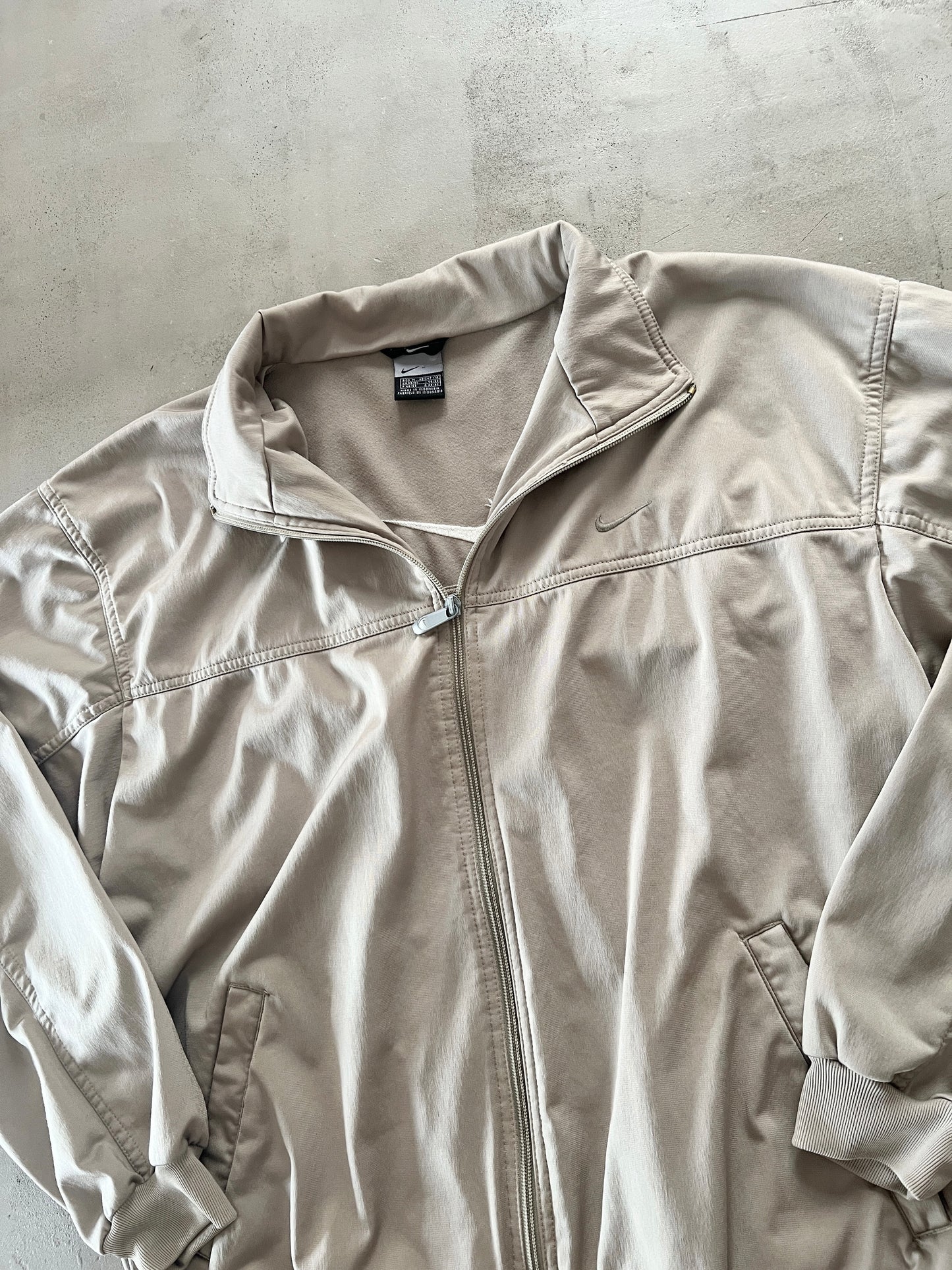 BEIGE NIKE TRACK JACKET - 2000S - L