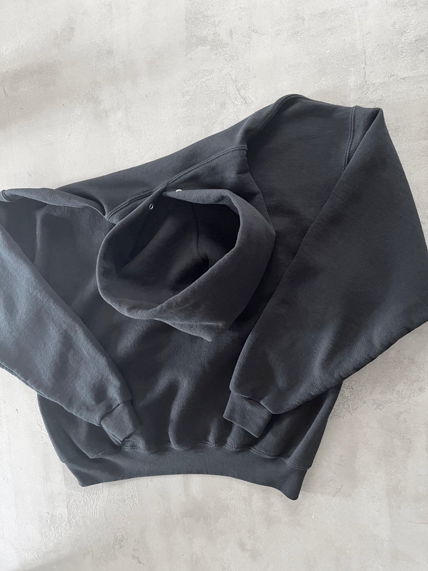 BLACK APPLE HOODIE - 1990S - L/M