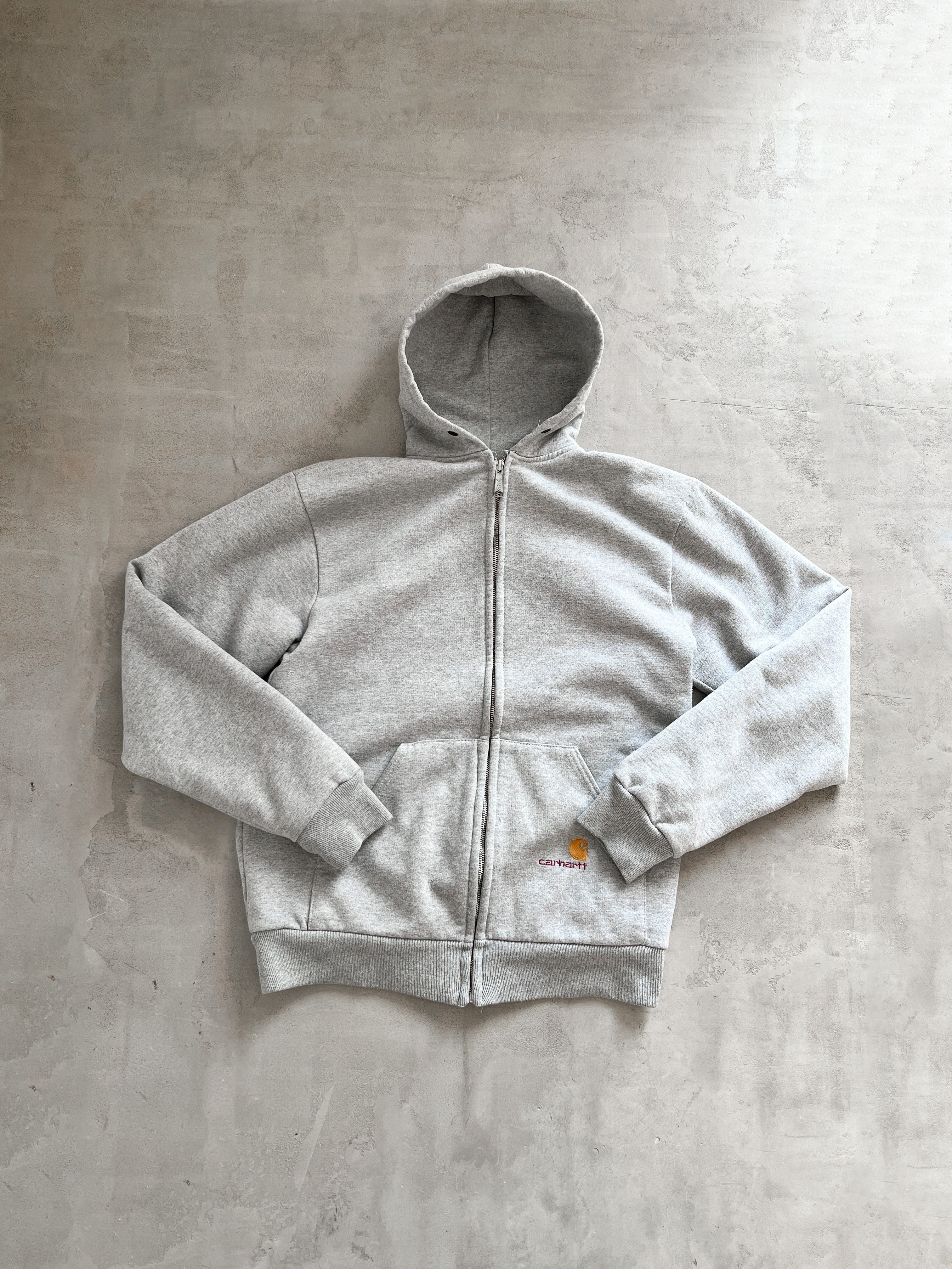 GREY CARHARTT ZIP UP HOODIE - 2000S - XL – seckstudios