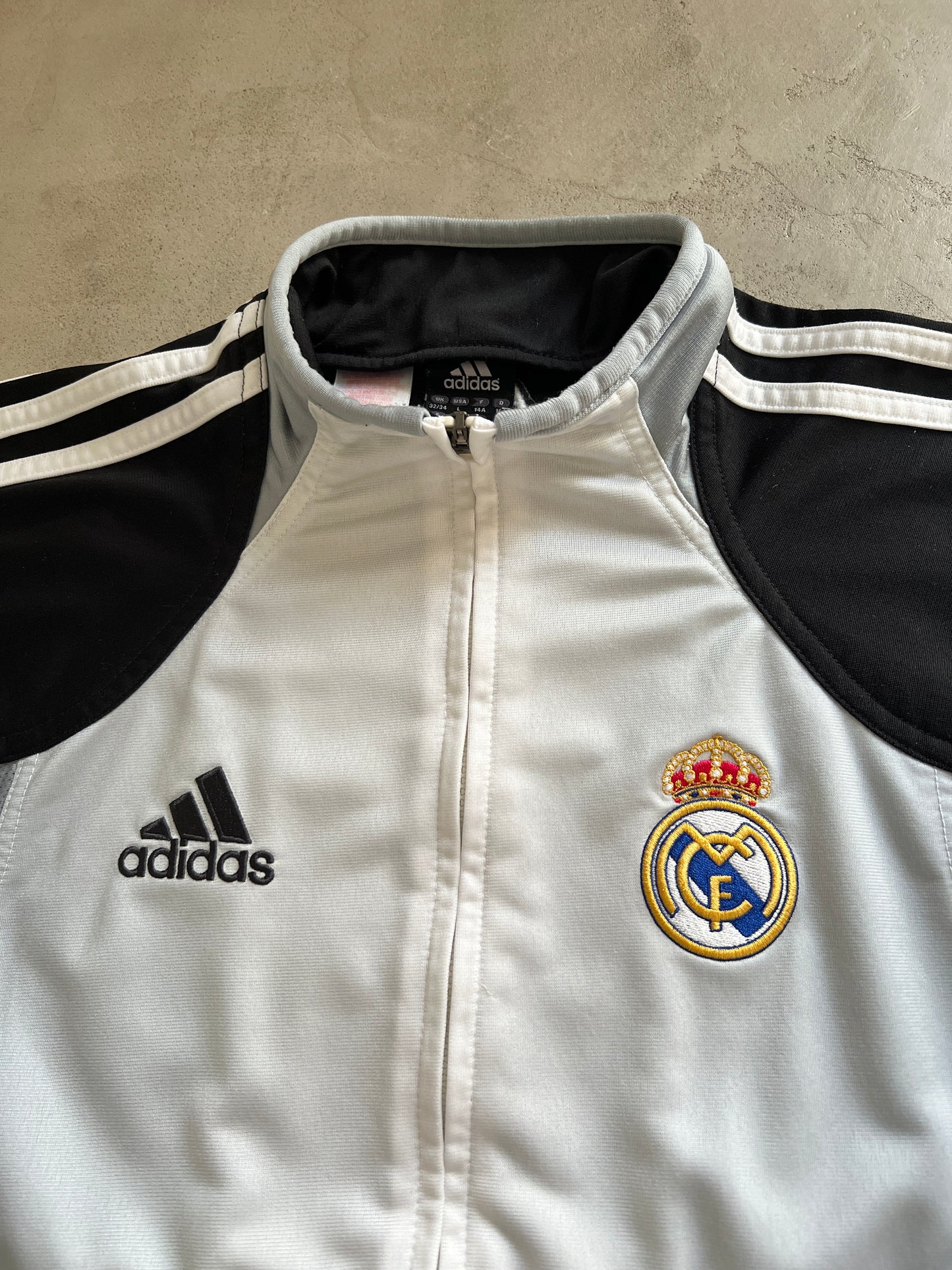 GREY REAL MADRID TRACK JACKET - 2000S - S