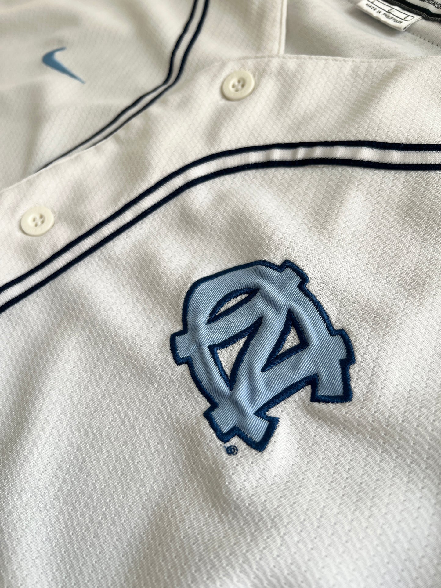 WHITE/BABY BLUE UNC NIKE JERSEY - 1990S - XL