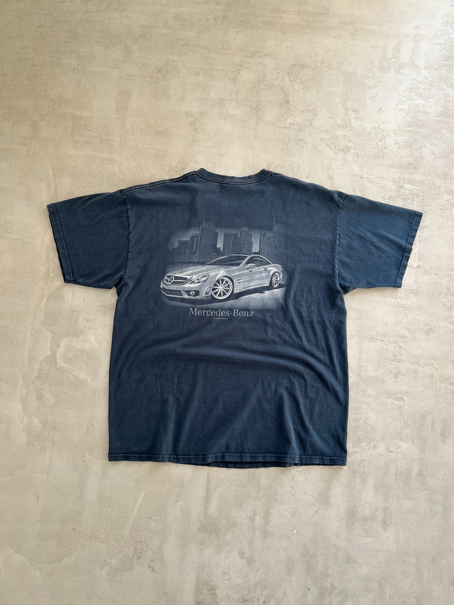FADED NAVY MERCEDES BENZ SL TEE - 2000S - XL
