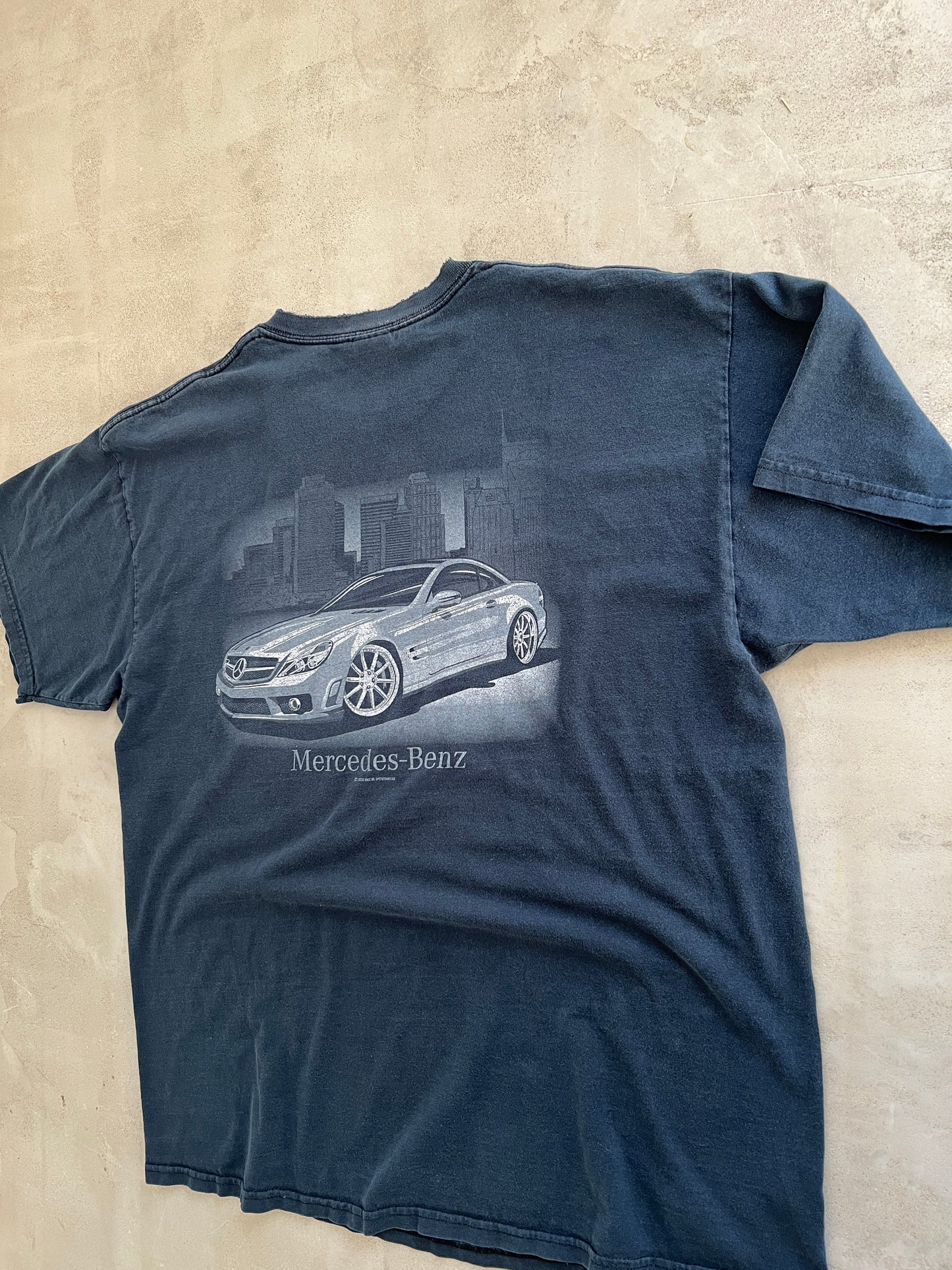 FADED NAVY MERCEDES BENZ SL TEE - 2000S - XL