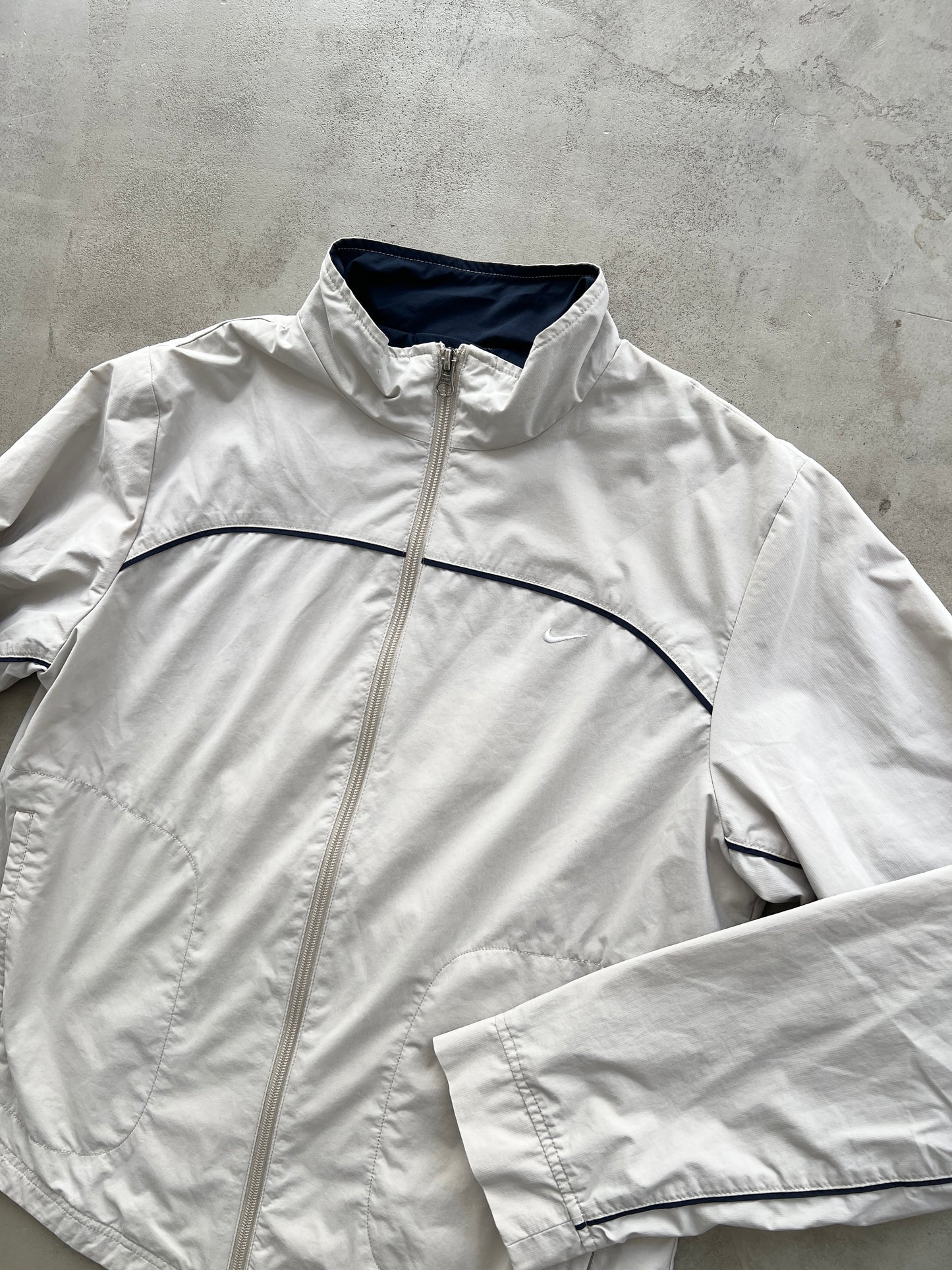 LIGHT BEIGE NIKE TRACK JACKET - 2000S - WMNS L/M