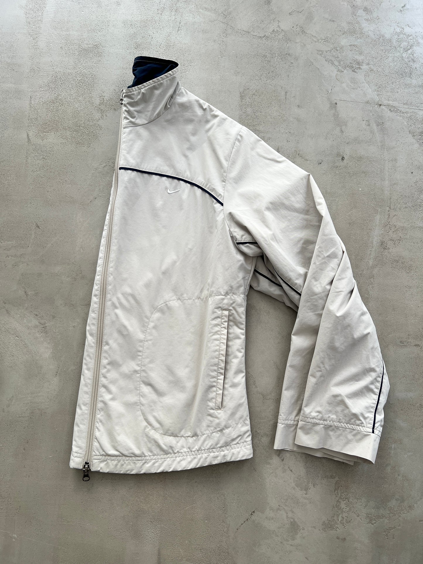LIGHT BEIGE NIKE TRACK JACKET - 2000S - WMNS L/M
