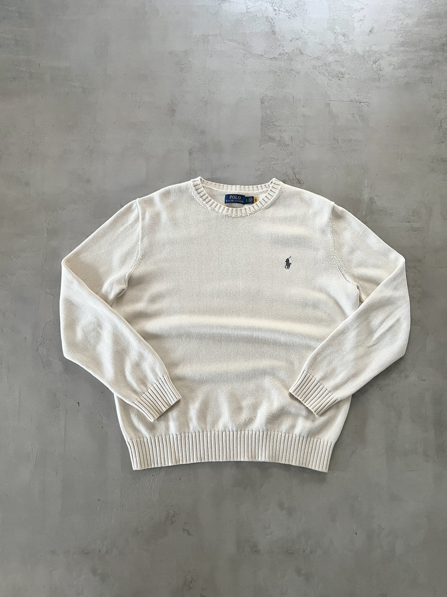 CREME RALPH LAUREN KNIT SWEATER - 2000S - L/M