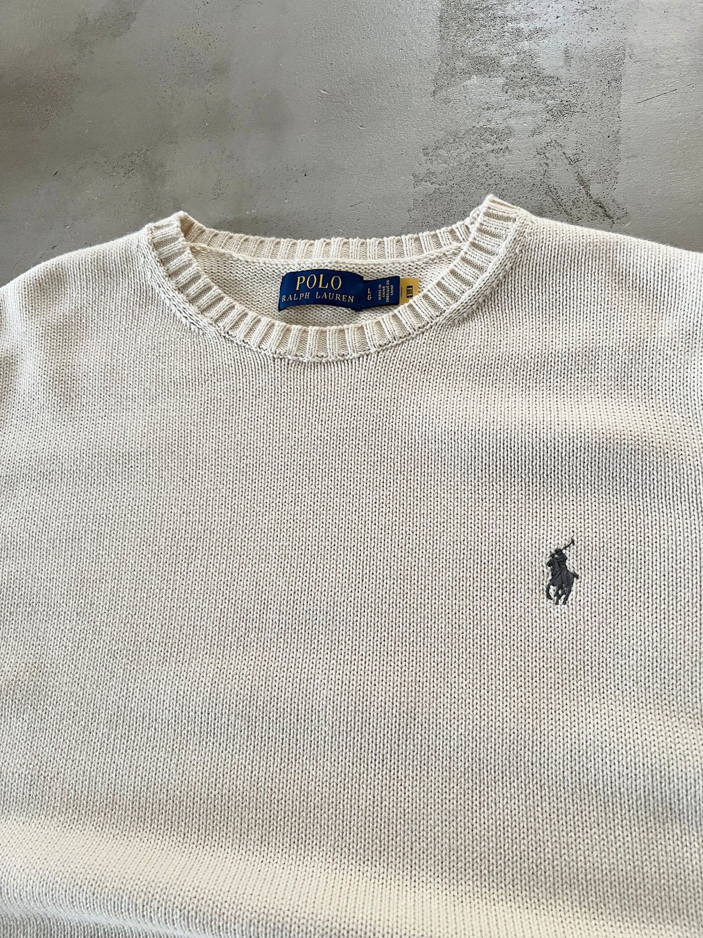 CREME RALPH LAUREN KNIT SWEATER - 2000S - L/M