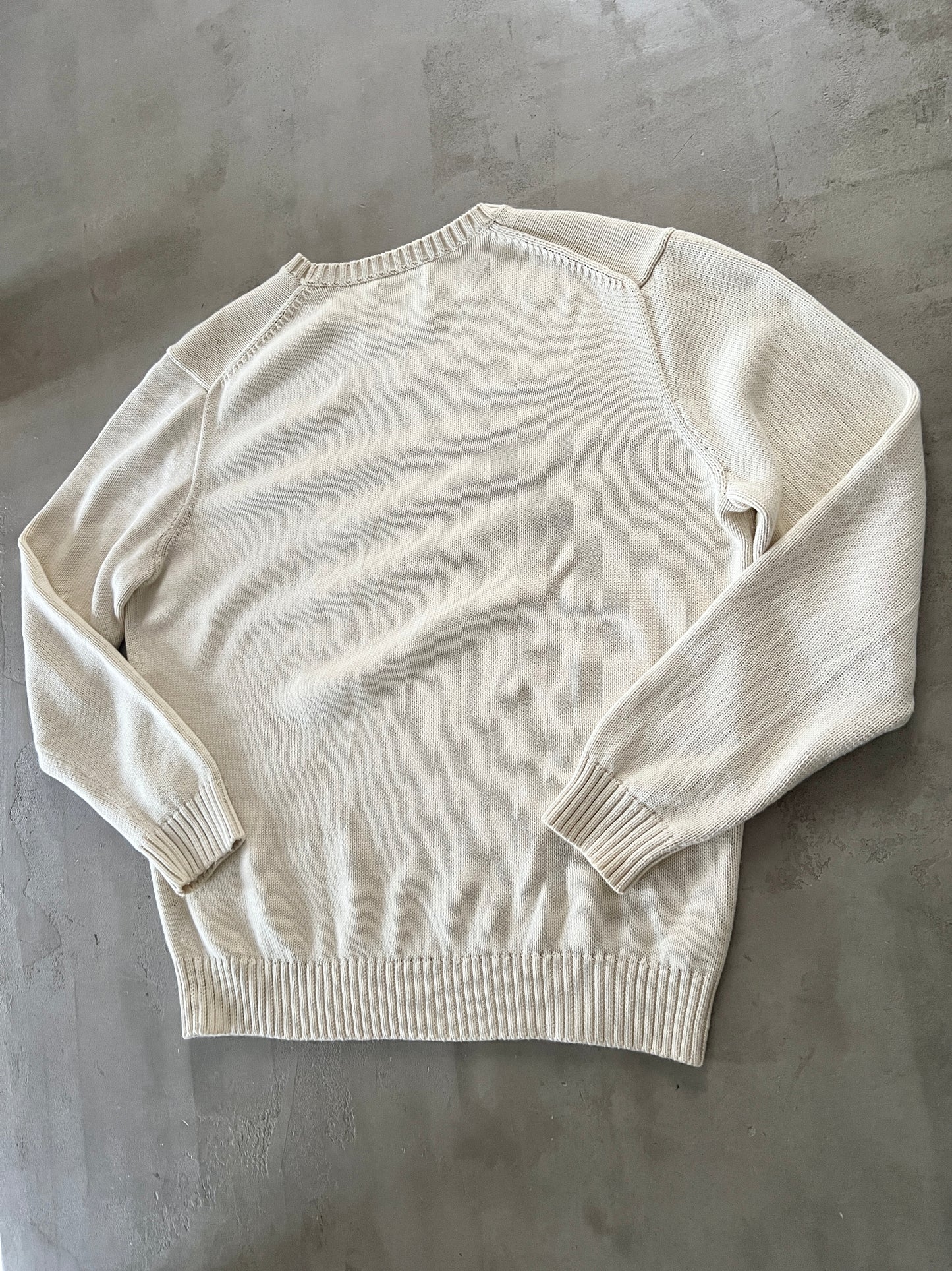 CREME RALPH LAUREN KNIT SWEATER - 2000S - L/M