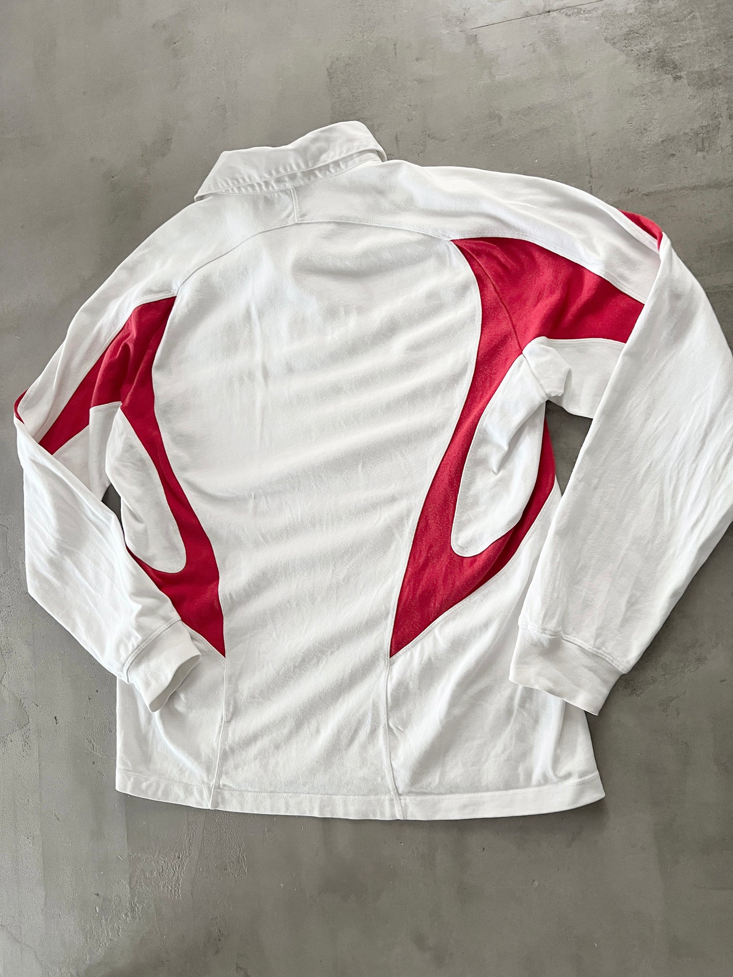 WHITE ENGLAND RUGBY LONGSLEEVE - 2000S - L