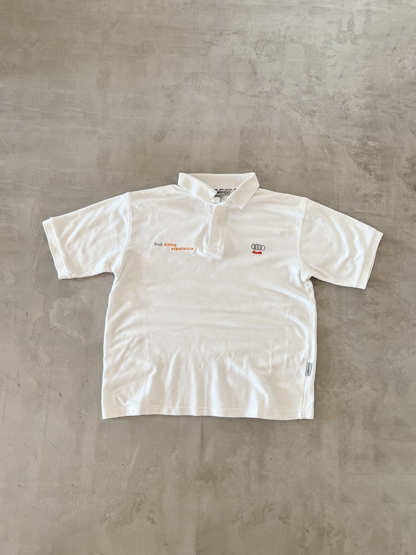 WHITE AUDI STAFF POLO - 1990S - S