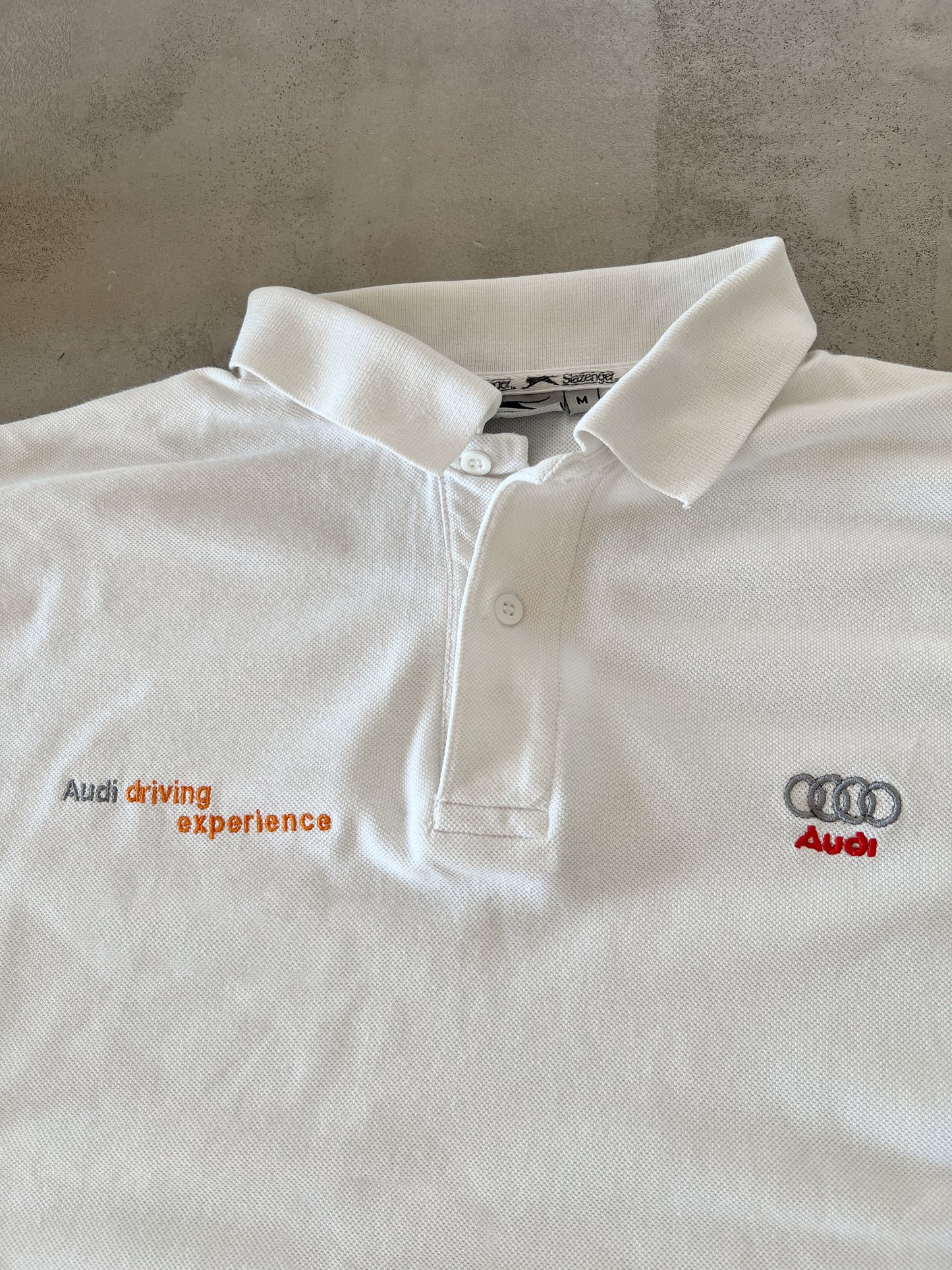 WHITE AUDI STAFF POLO - 1990S - S