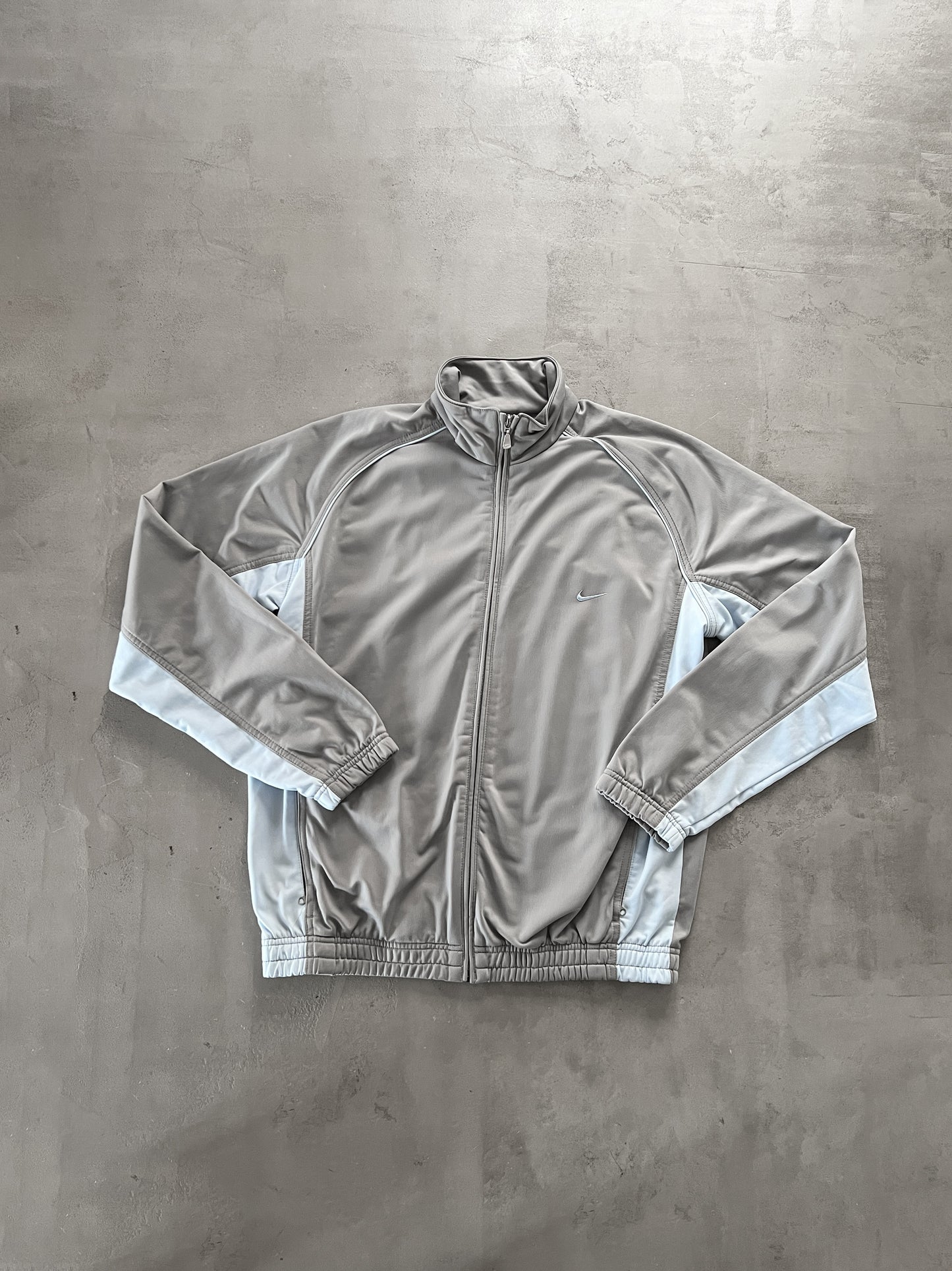 GREY/BABY BLUE NIKE TRACK JACKET - 2000S - L