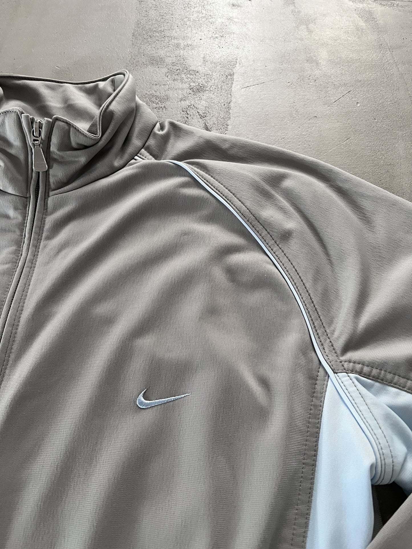 GREY/BABY BLUE NIKE TRACK JACKET - 2000S - L