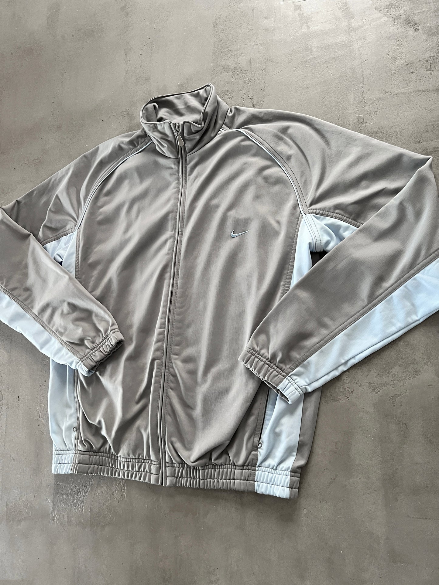 GREY/BABY BLUE NIKE TRACK JACKET - 2000S - L