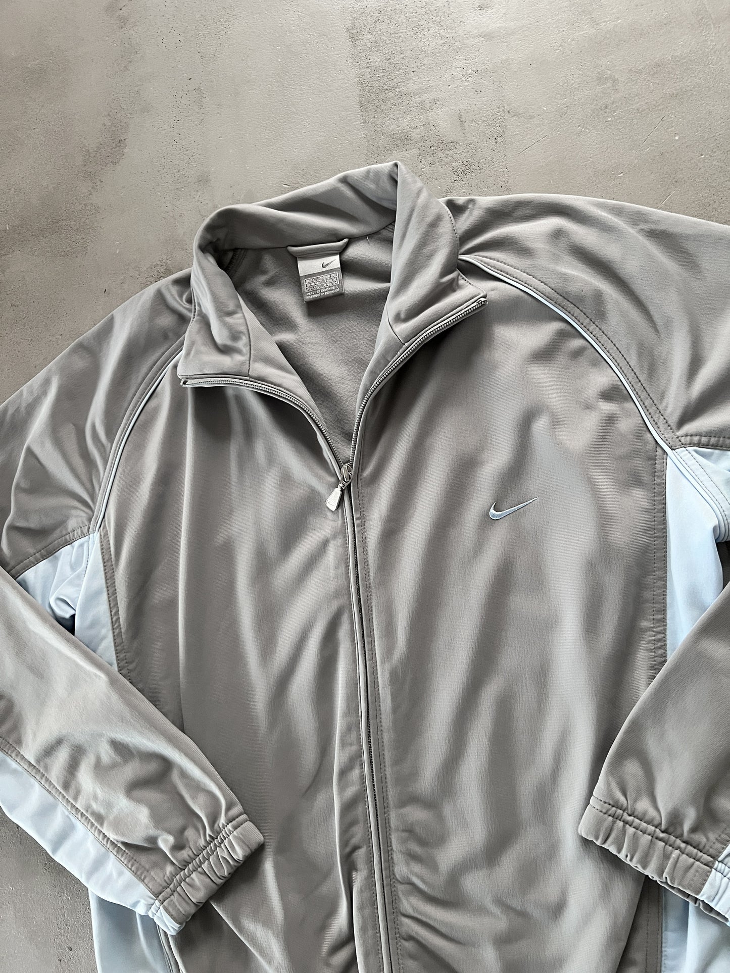 GREY/BABY BLUE NIKE TRACK JACKET - 2000S - L