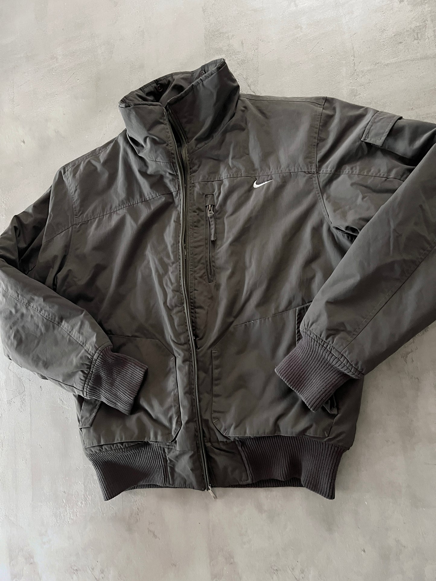 DARK OLIVE NIKE ACG FUR JACKET - 2000S - L/XL