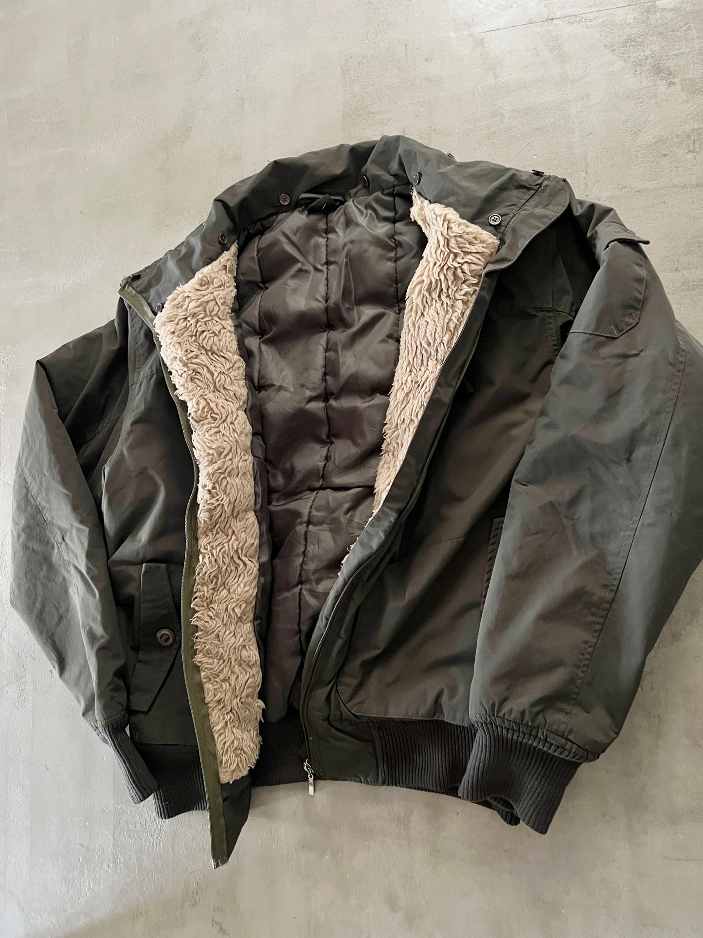 DARK OLIVE NIKE ACG FUR JACKET - 2000S - L/XL