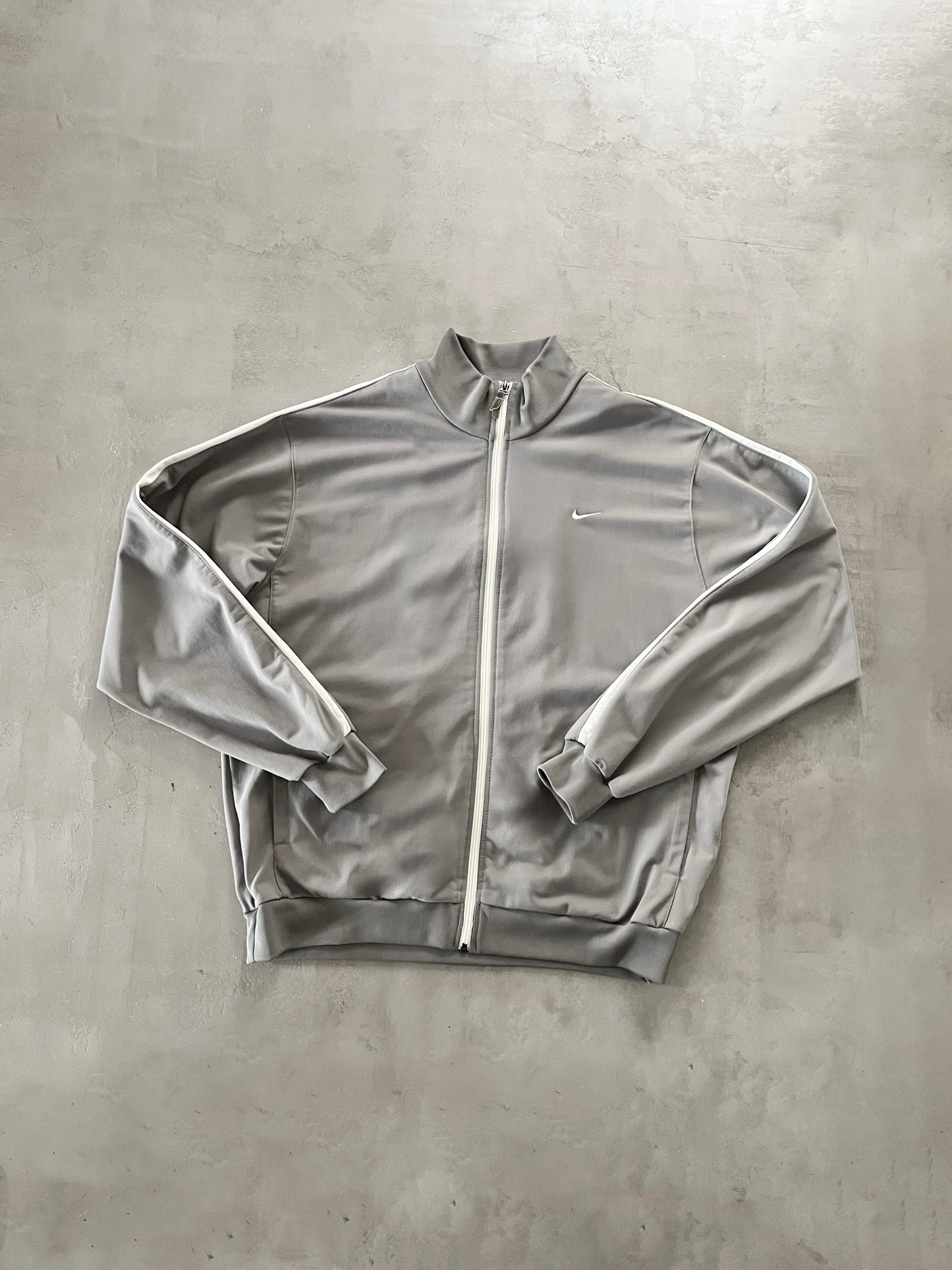 GREY/KHAKI NIKE TRACK JACKET - 2000S - XL