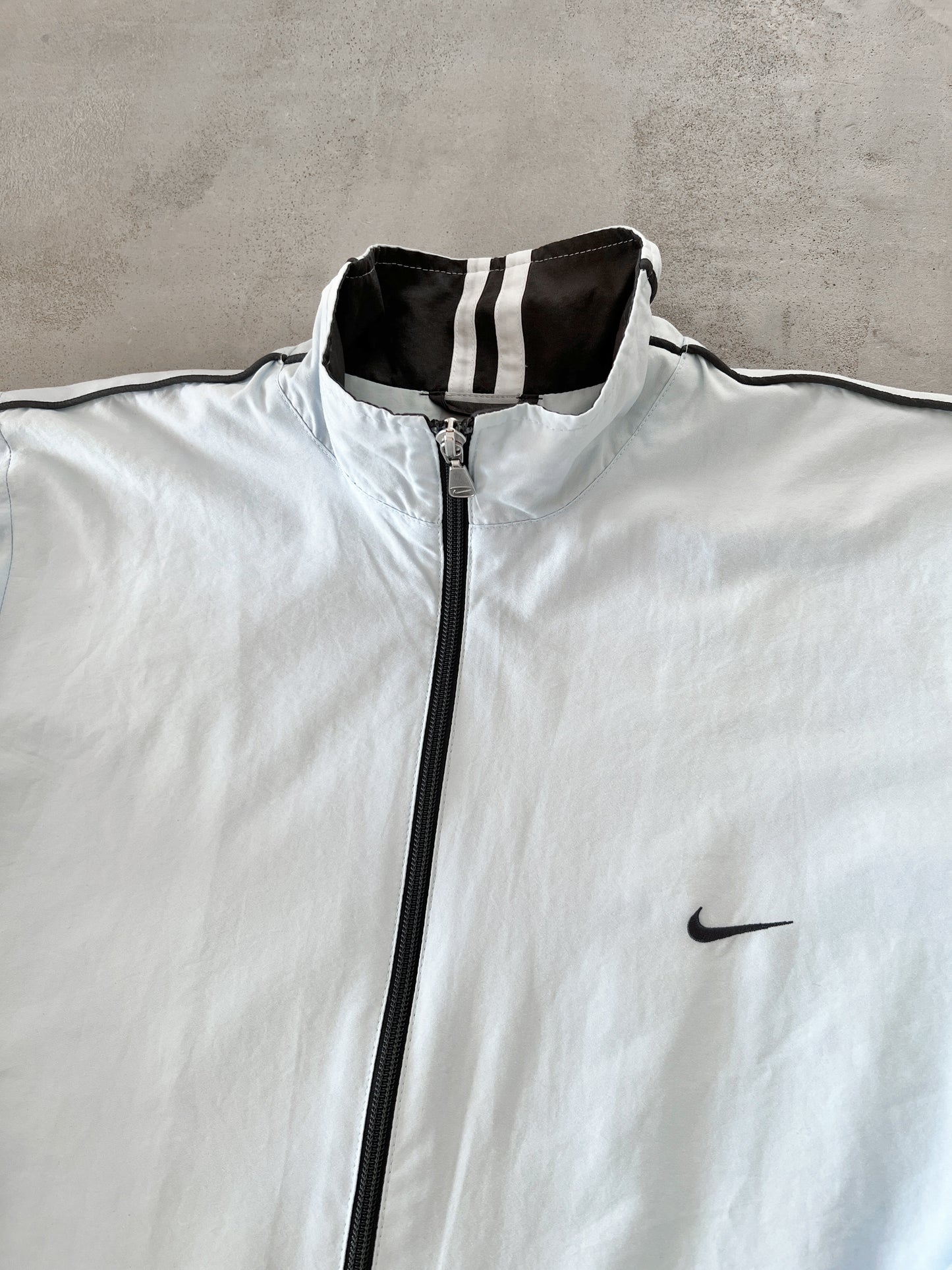BABY BLUE NIKE TRACK JACKET - 2000S - S