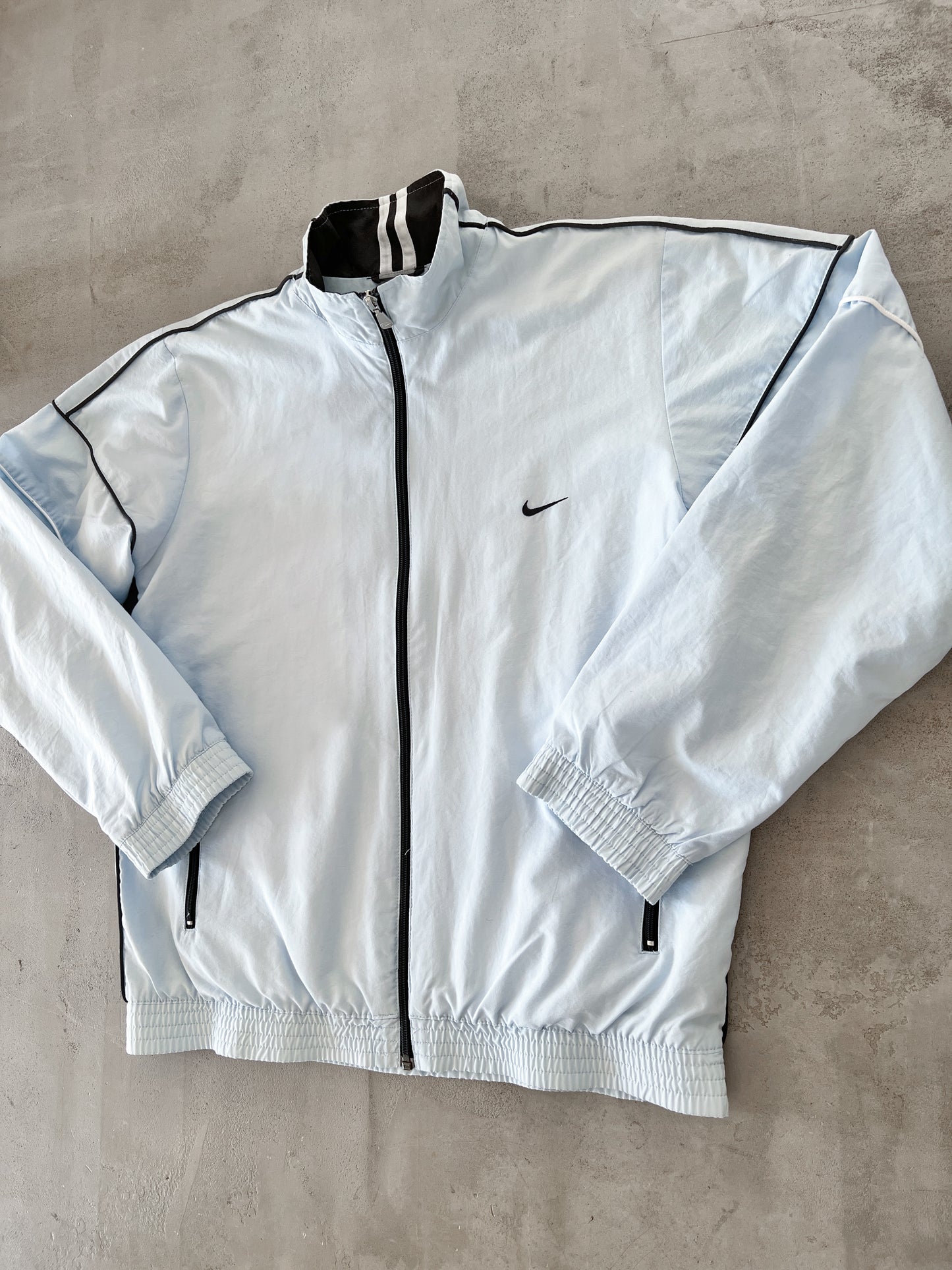 BABY BLUE NIKE TRACK JACKET - 2000S - S