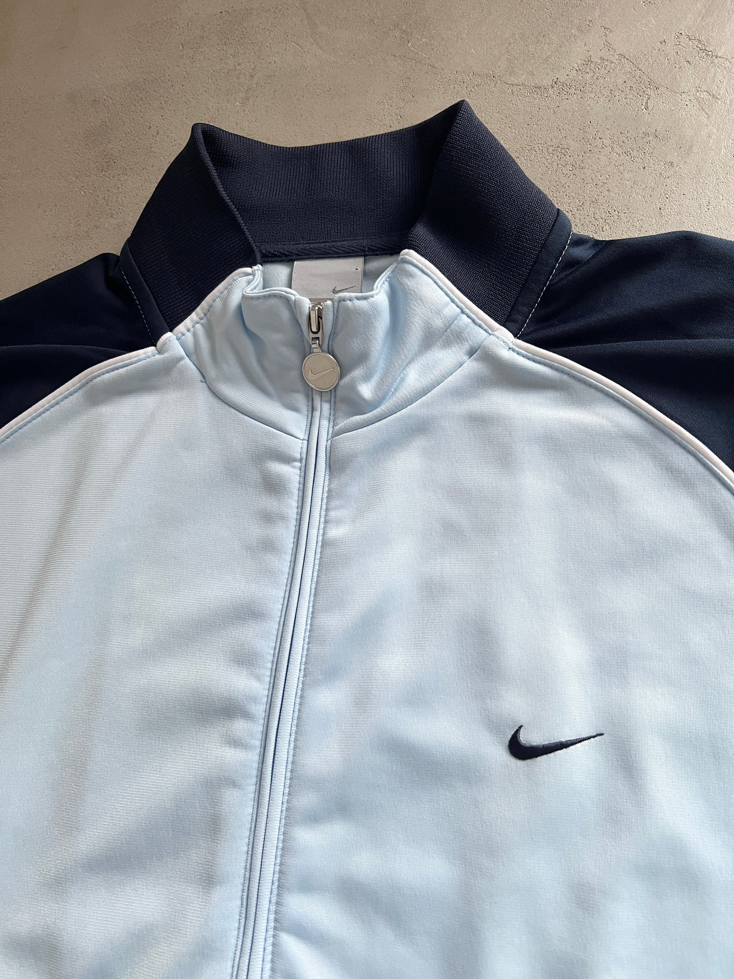 BABY BLUE NIKE TRACK JACKET - 2000S - L