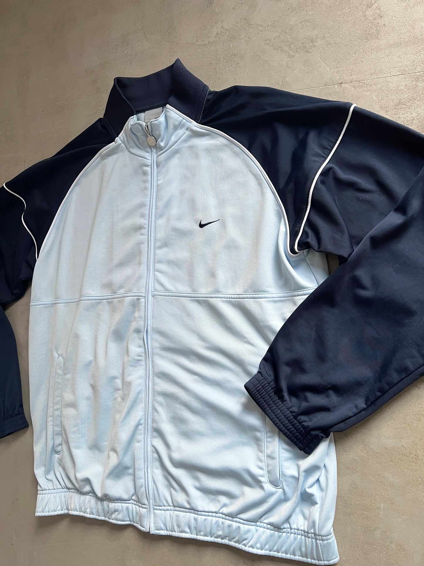 BABY BLUE NIKE TRACK JACKET - 2000S - L