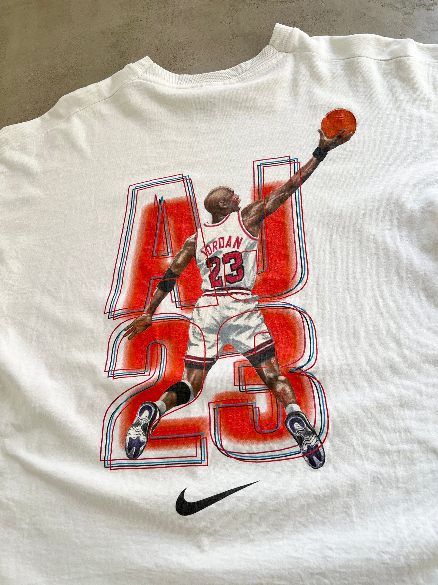 WHITE MJ X NIKE AIR JORDAN TEE - 1990S - L