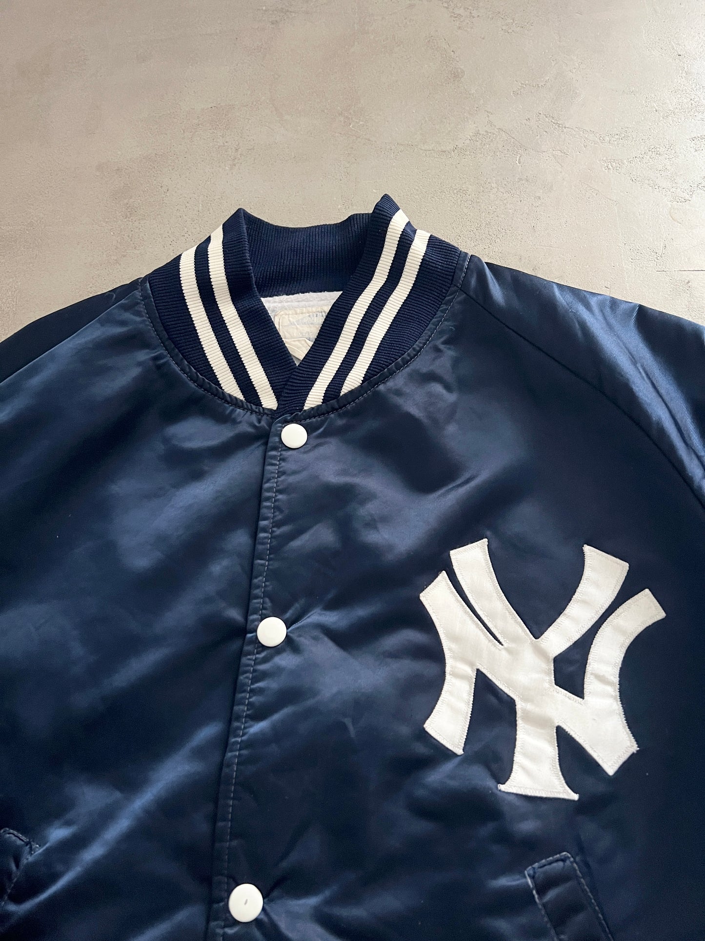 NAVY YANKEES COLLEGE JACKET - 1990S - S