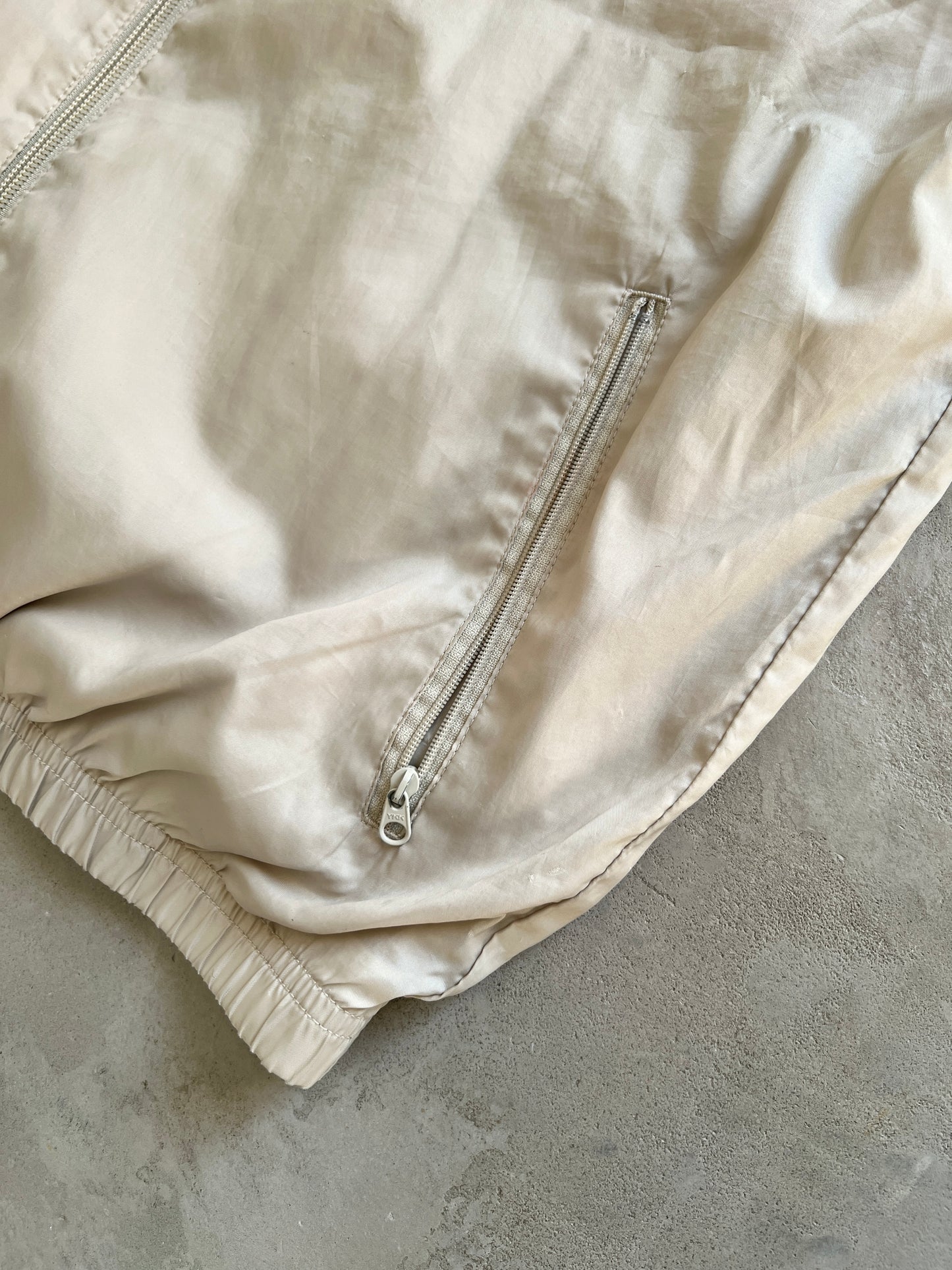 BEIGE/GREY NIKE TRACK JACKET - 2000S - L/M