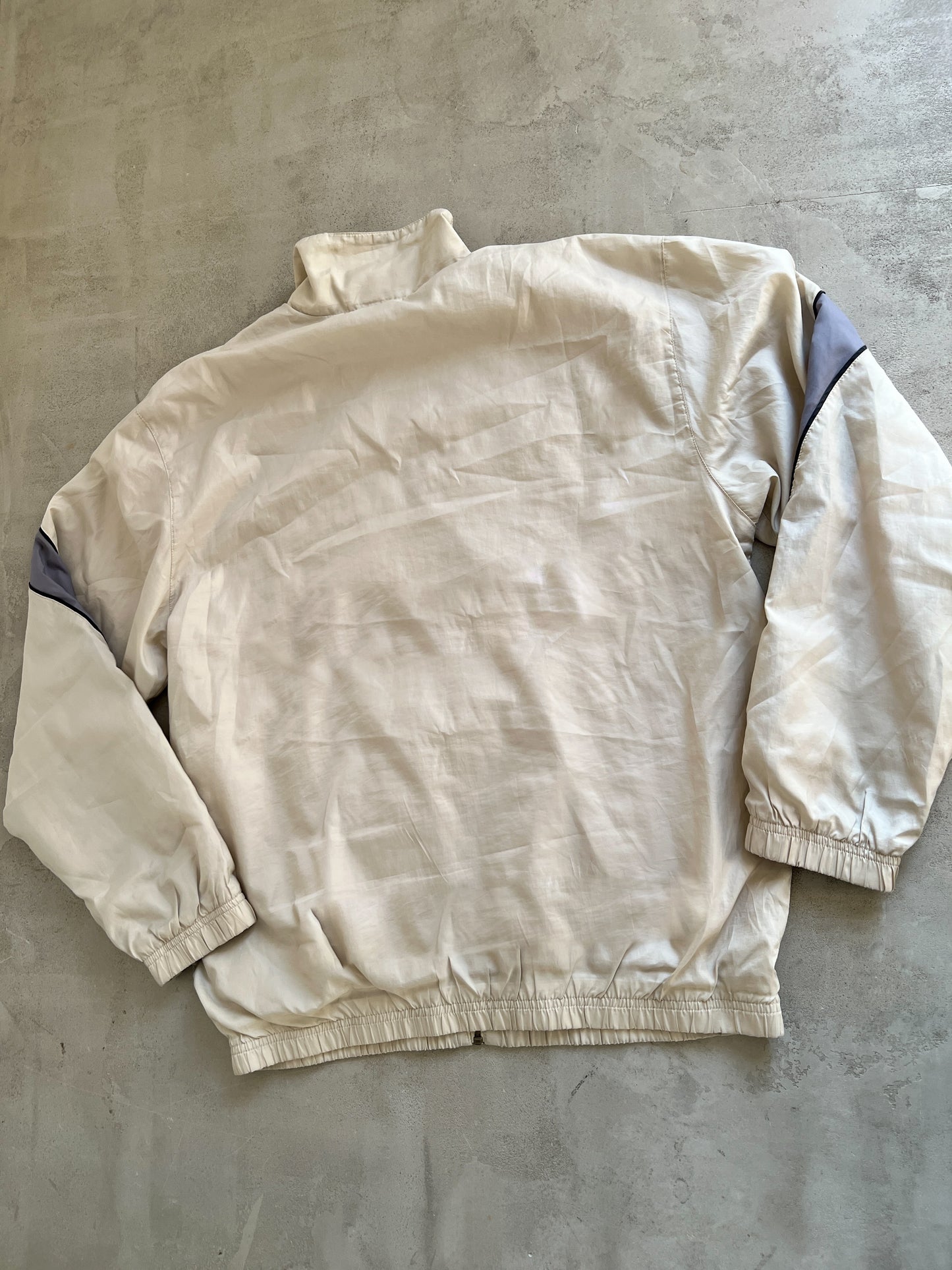 BEIGE/GREY NIKE TRACK JACKET - 2000S - L/M