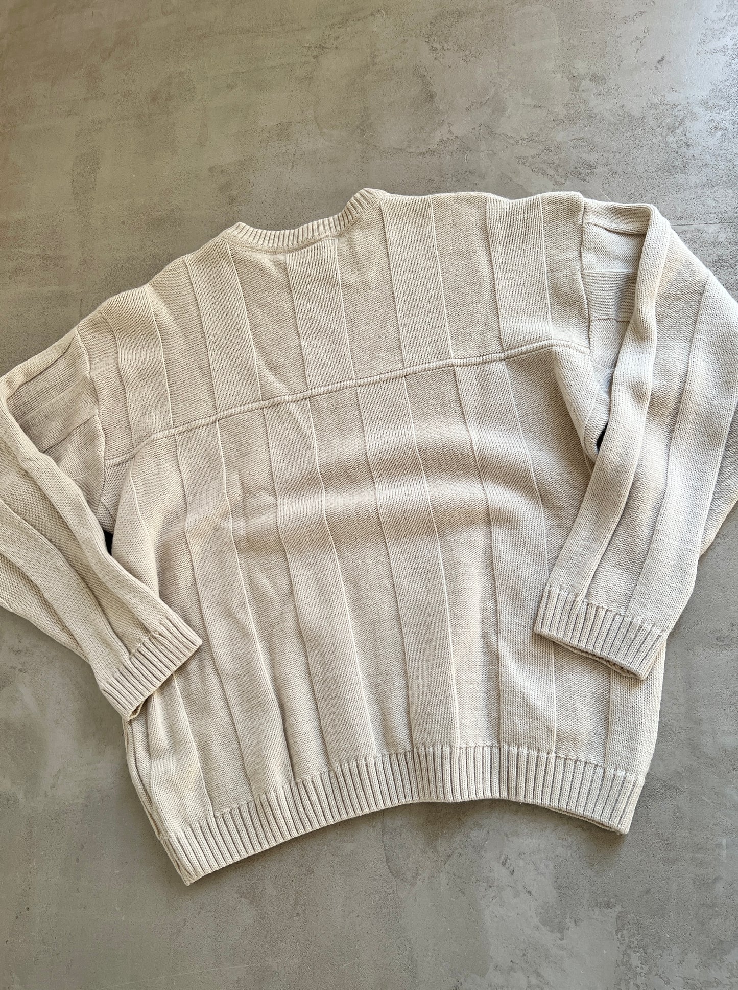 CREME LACOSTE KNIT SWEATER - 2000S - M