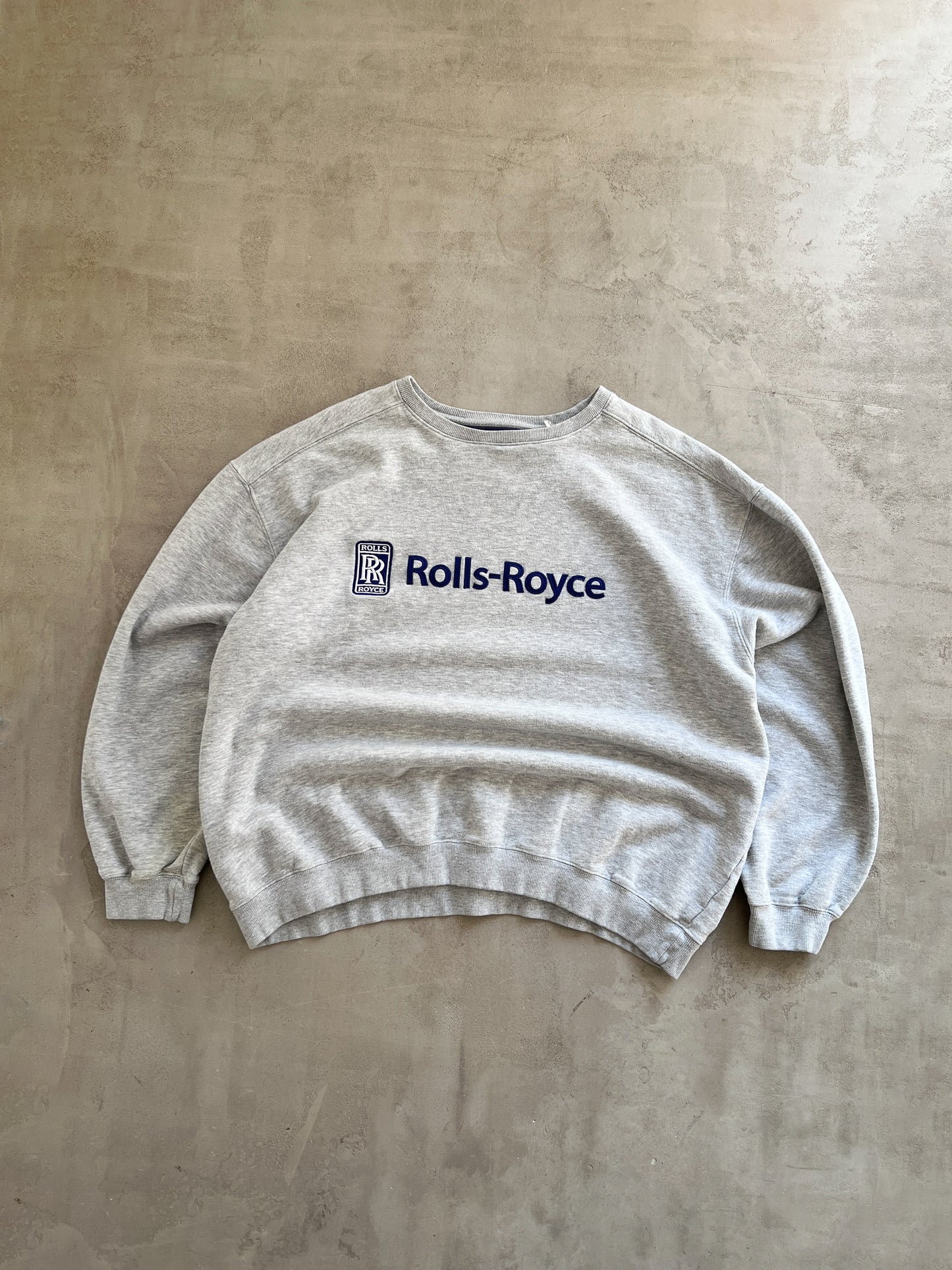 GREY ROLLS ROYCE SWEATER - 1990S - L/XL