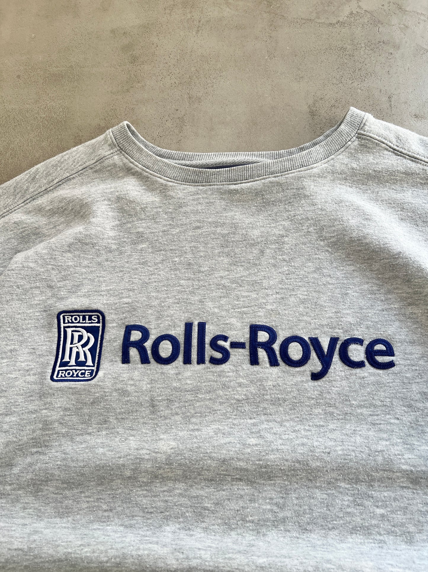 GREY ROLLS ROYCE SWEATER - 1990S - L/XL