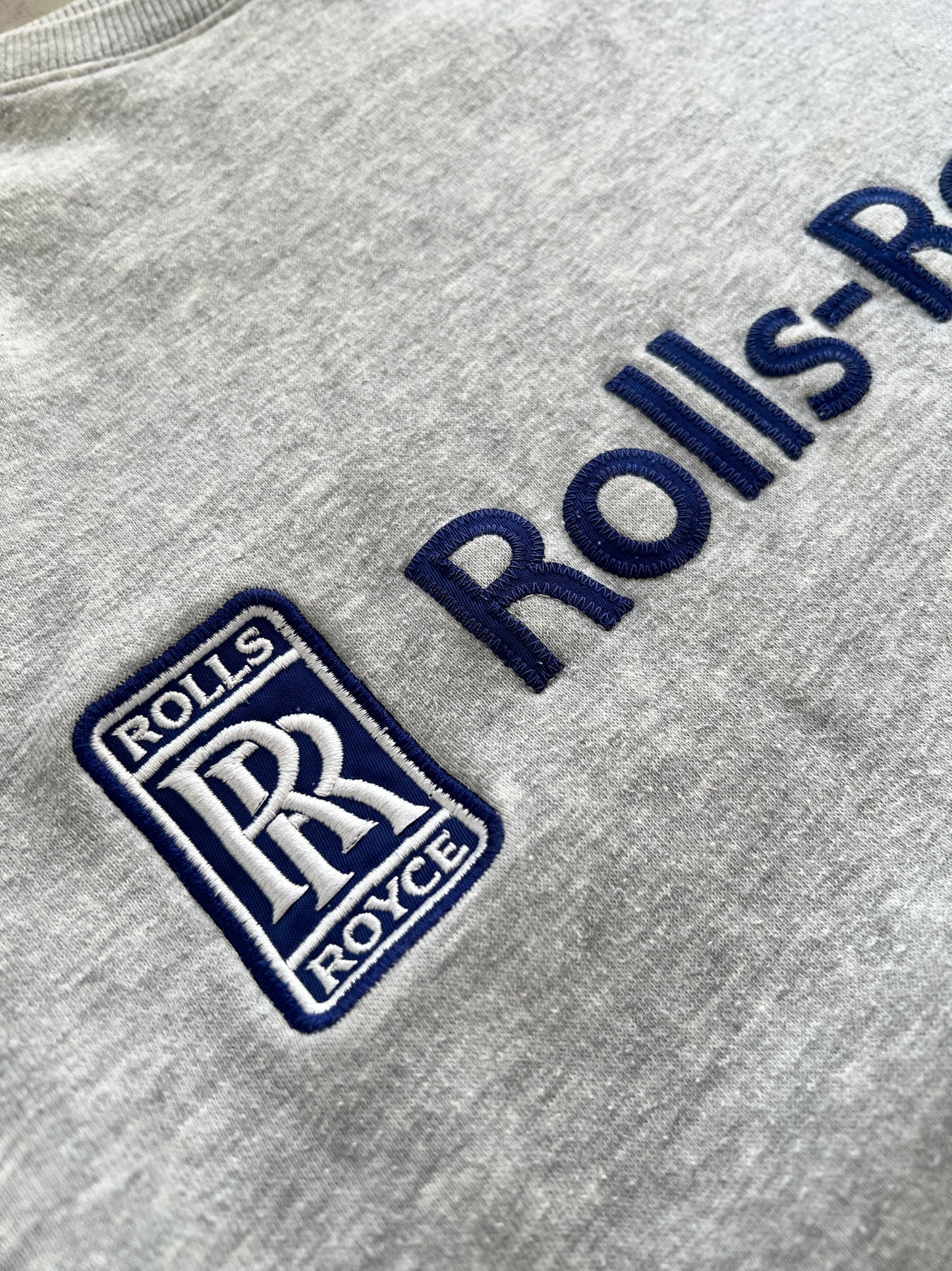 GREY ROLLS ROYCE SWEATER - 1990S - L/XL