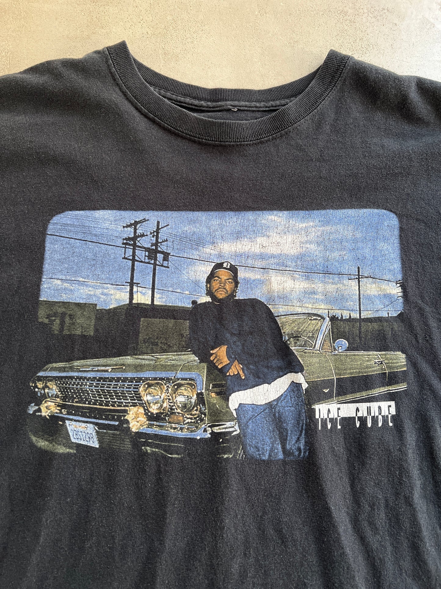 FADED BLACK ICE CUBE TEE - 1990S - L
