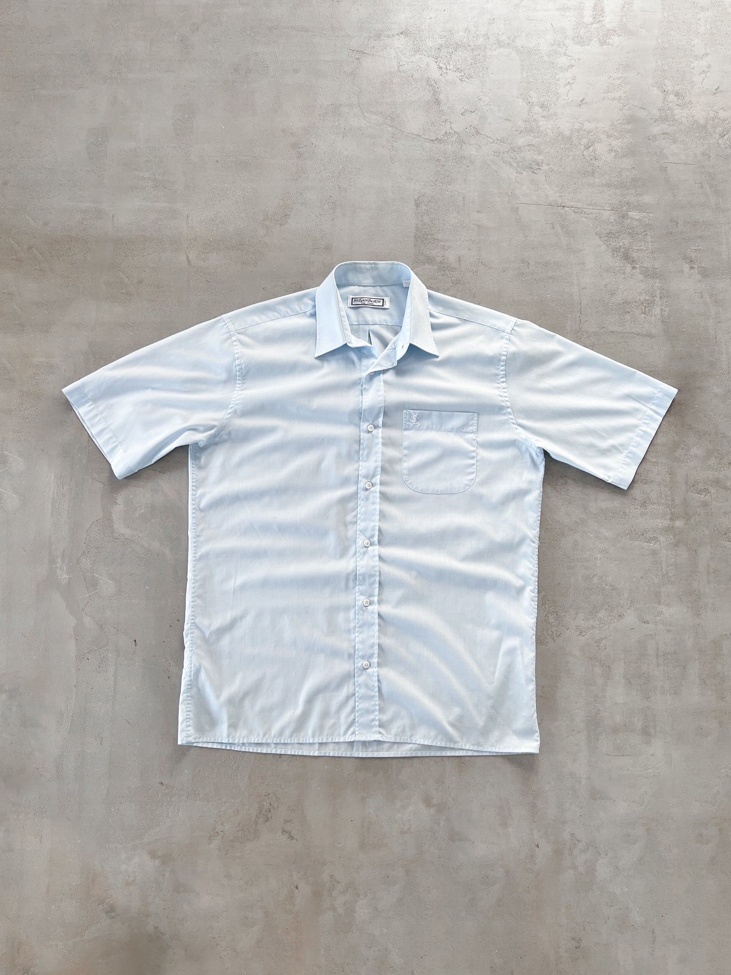 BABY BLUE YVES SAINT LAURENT SHIRT - 2000S - XL/L