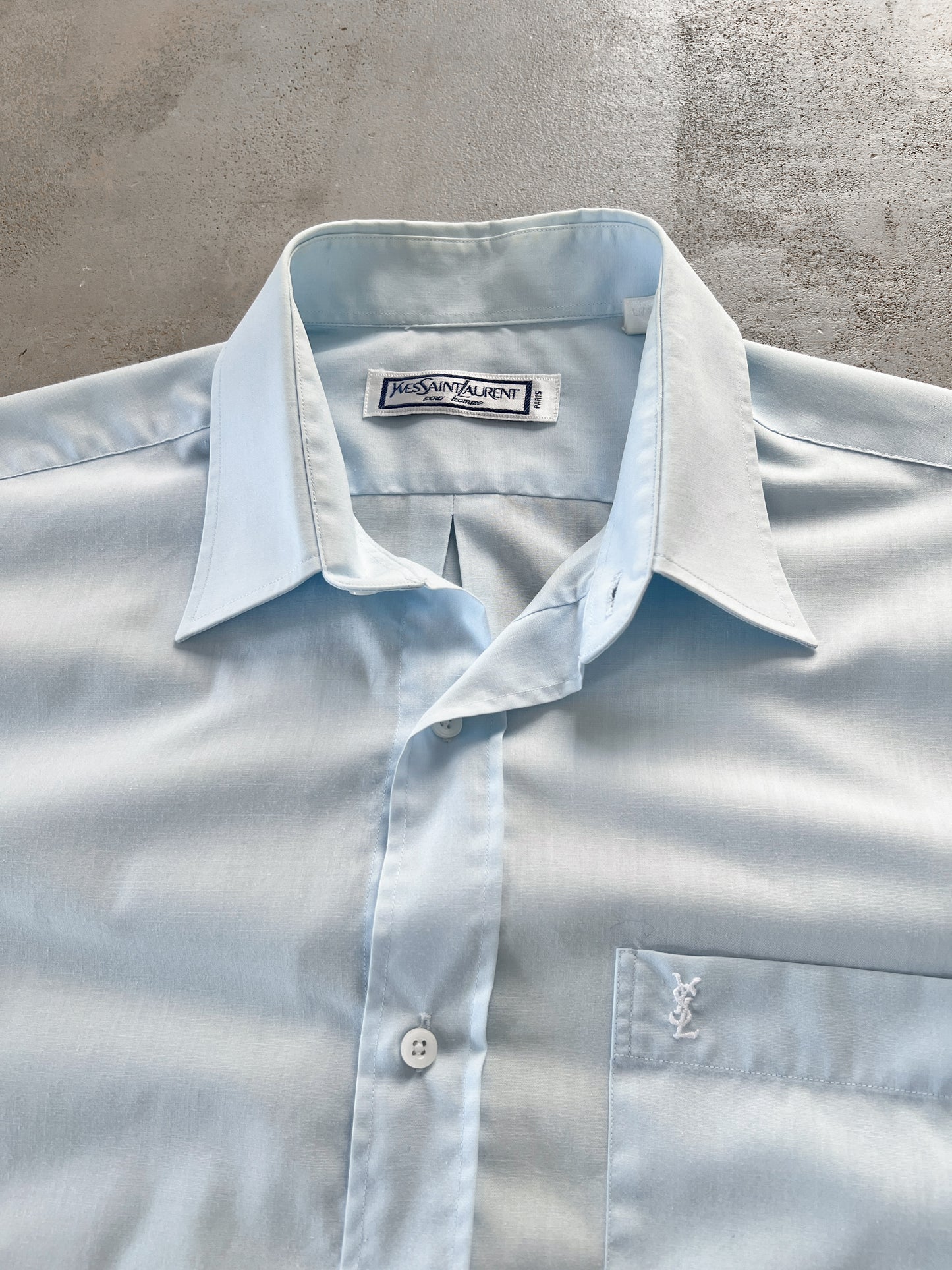 BABY BLUE YVES SAINT LAURENT SHIRT - 2000S - XL/L