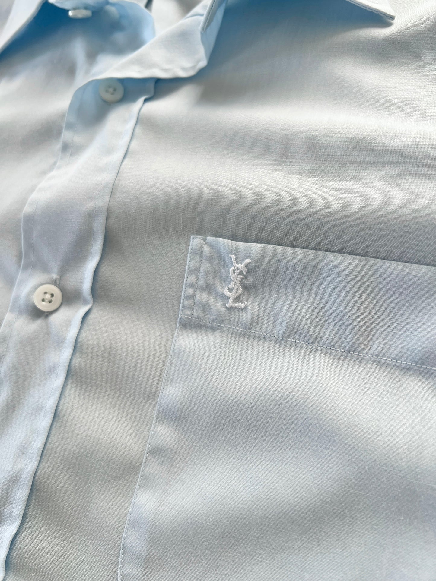 BABY BLUE YVES SAINT LAURENT SHIRT - 2000S - XL/L