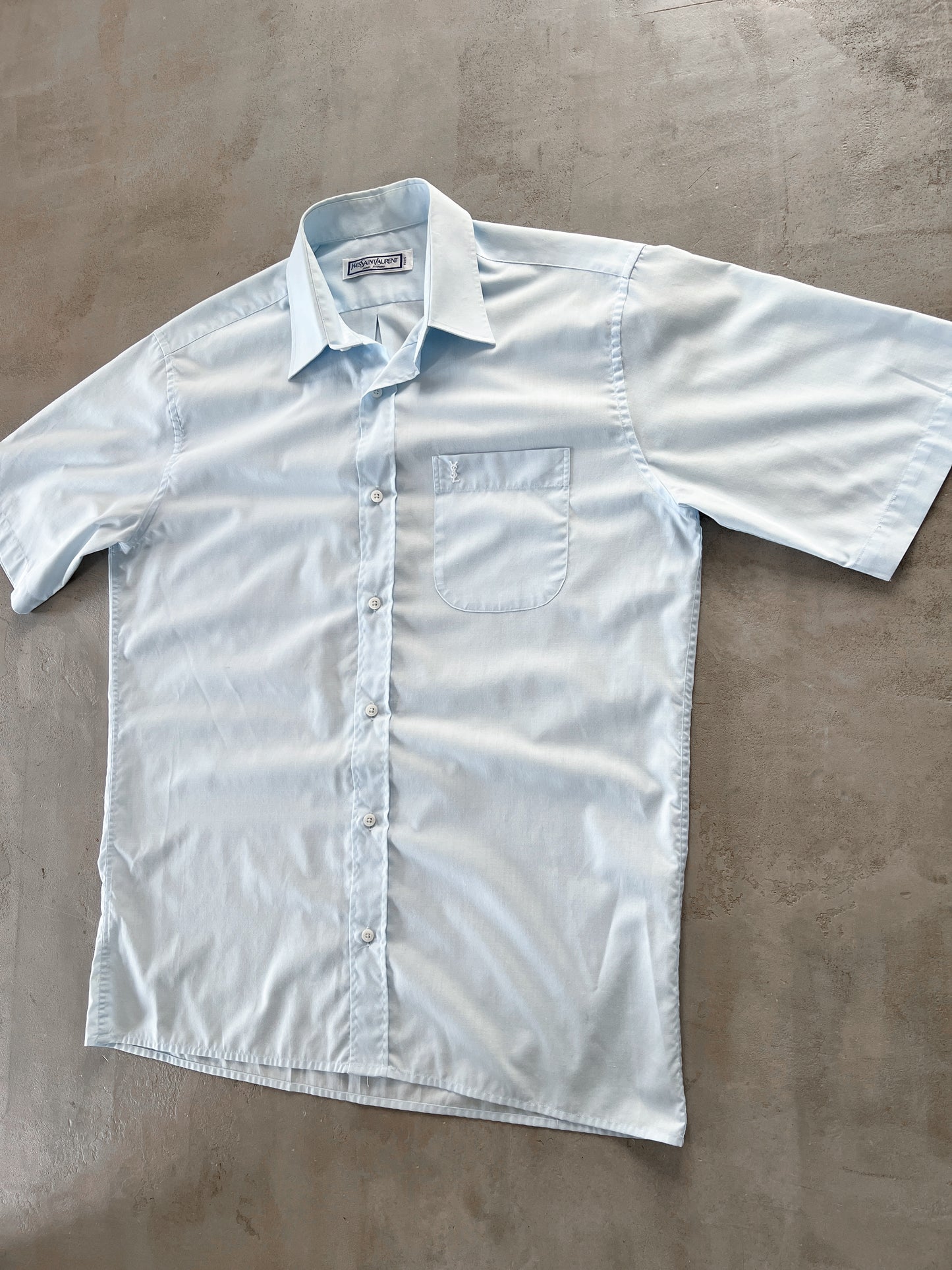 BABY BLUE YVES SAINT LAURENT SHIRT - 2000S - XL/L