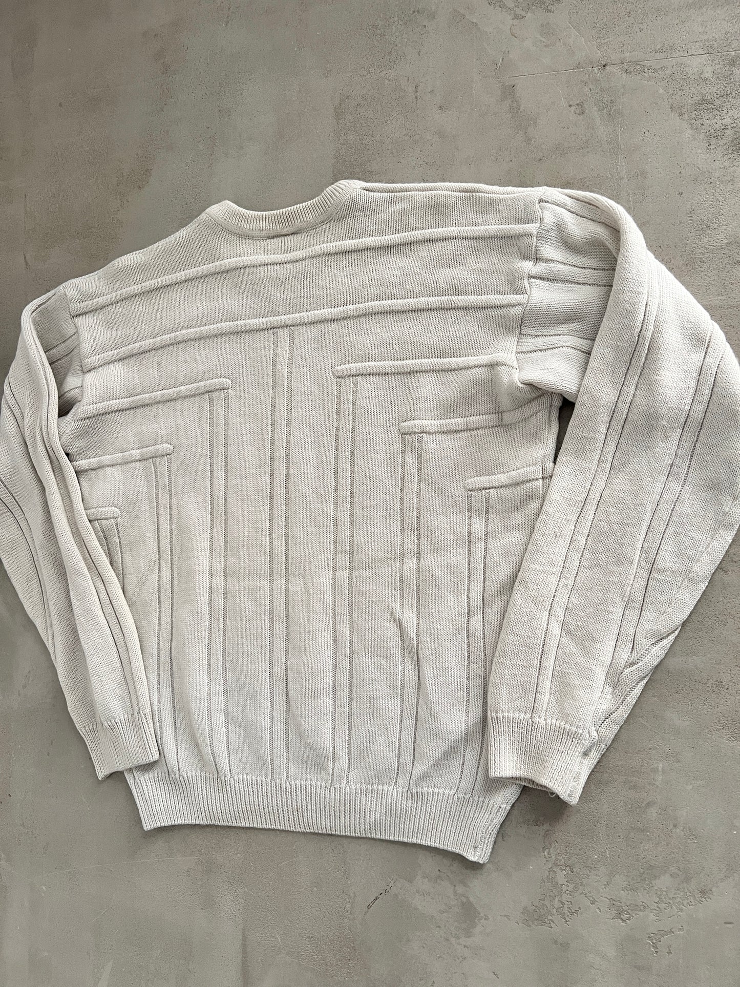 CREME LACOSTE KNIT SWEATER - 2000S - XS/S