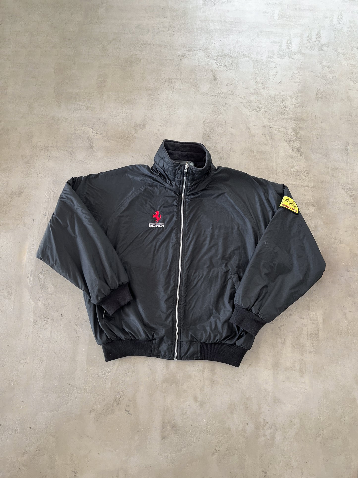 BLACK FERRARI JACKET - 1990S - L/M