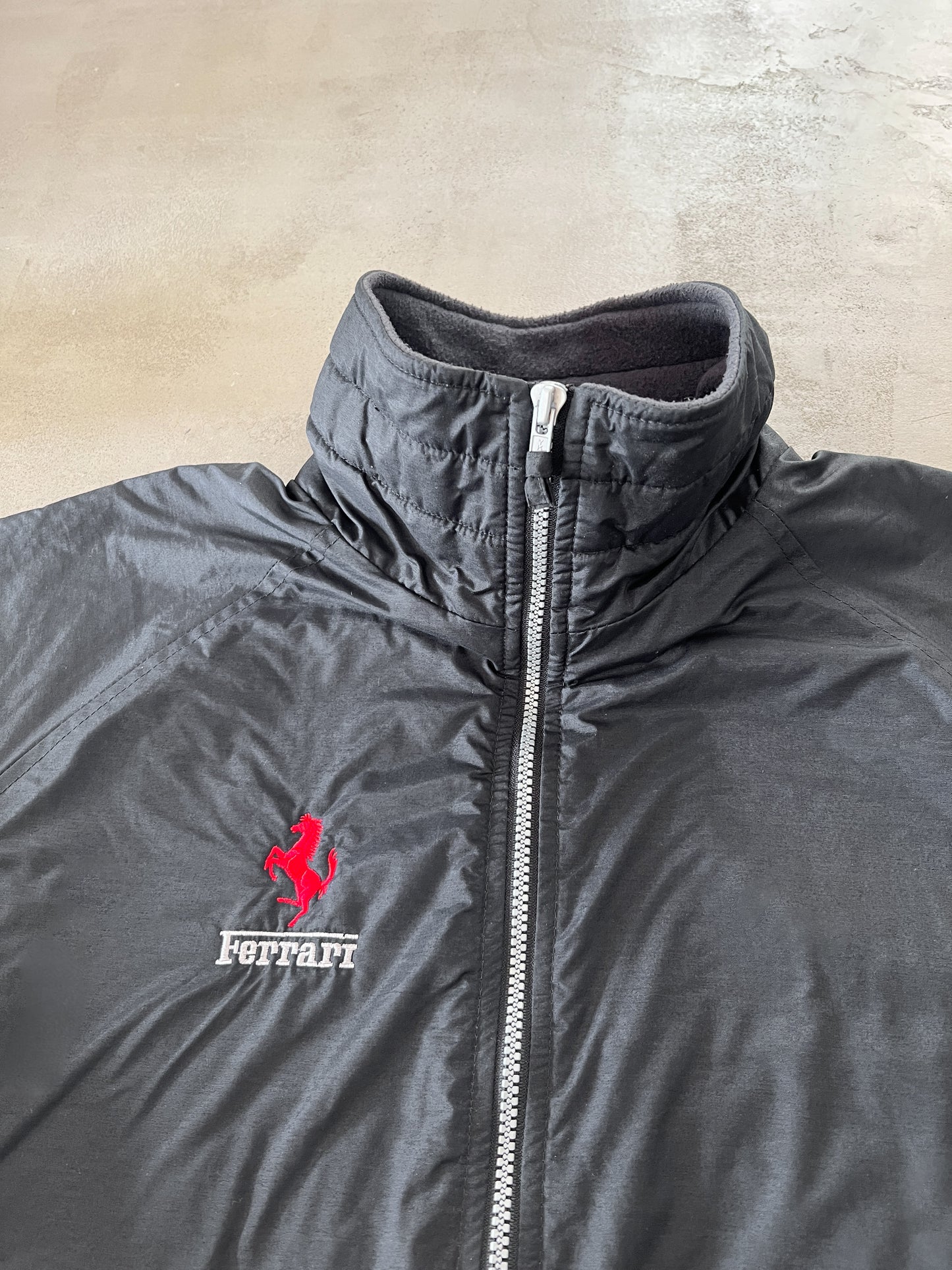 BLACK FERRARI JACKET - 1990S - L/M