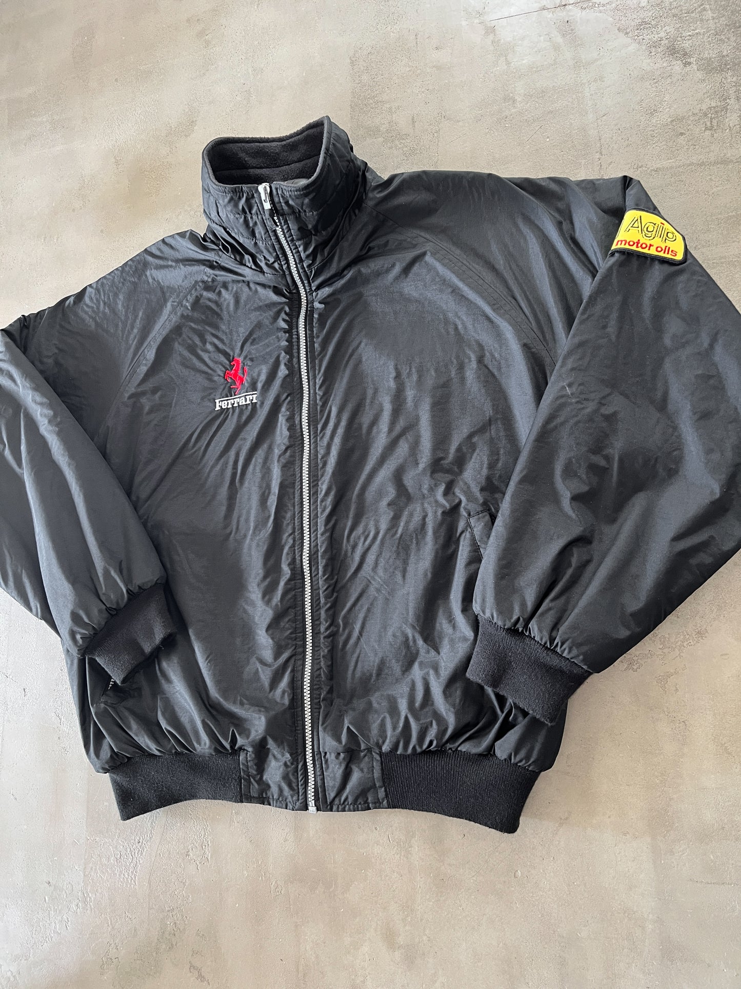 BLACK FERRARI JACKET - 1990S - L/M