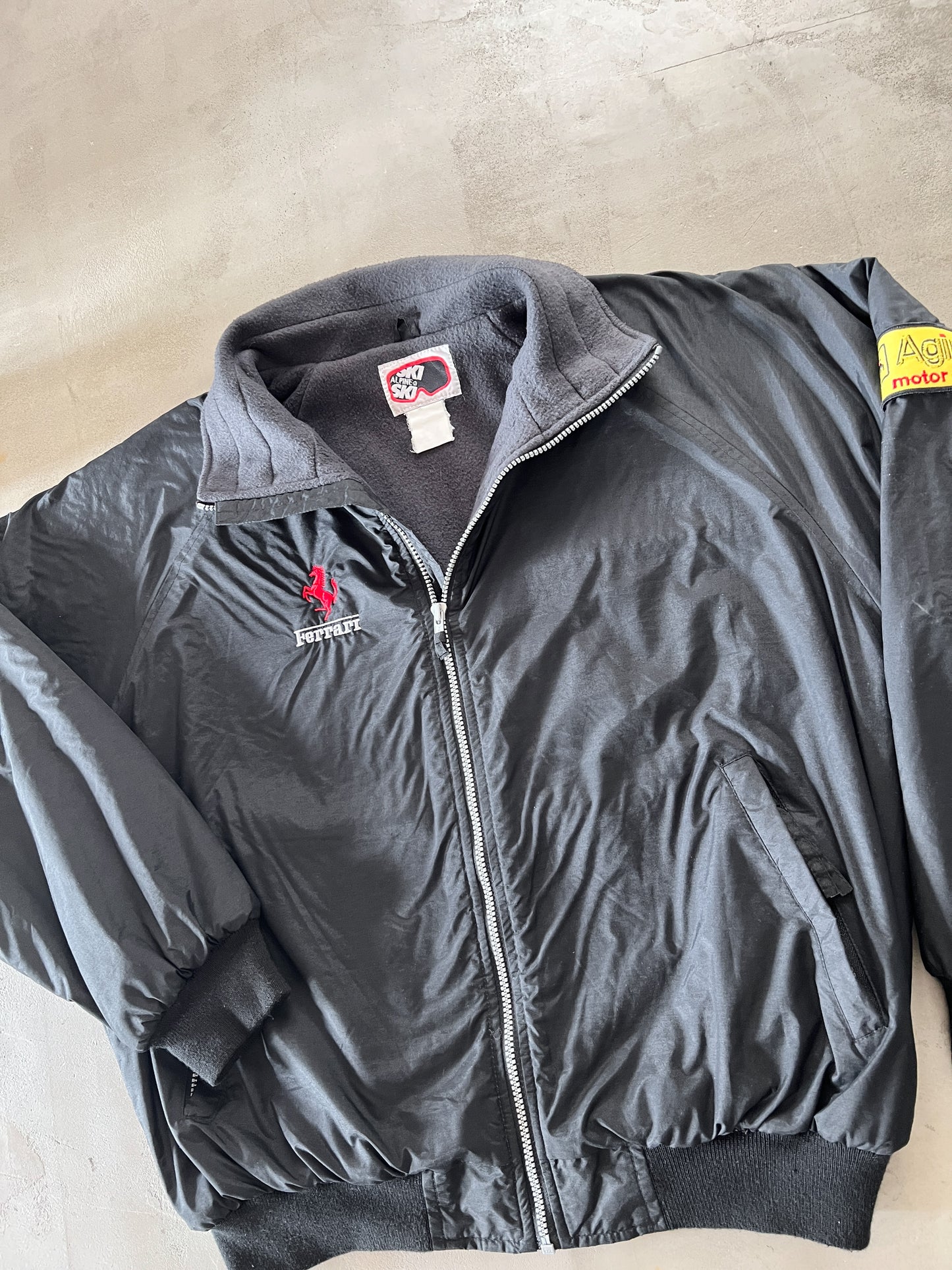 BLACK FERRARI JACKET - 1990S - L/M