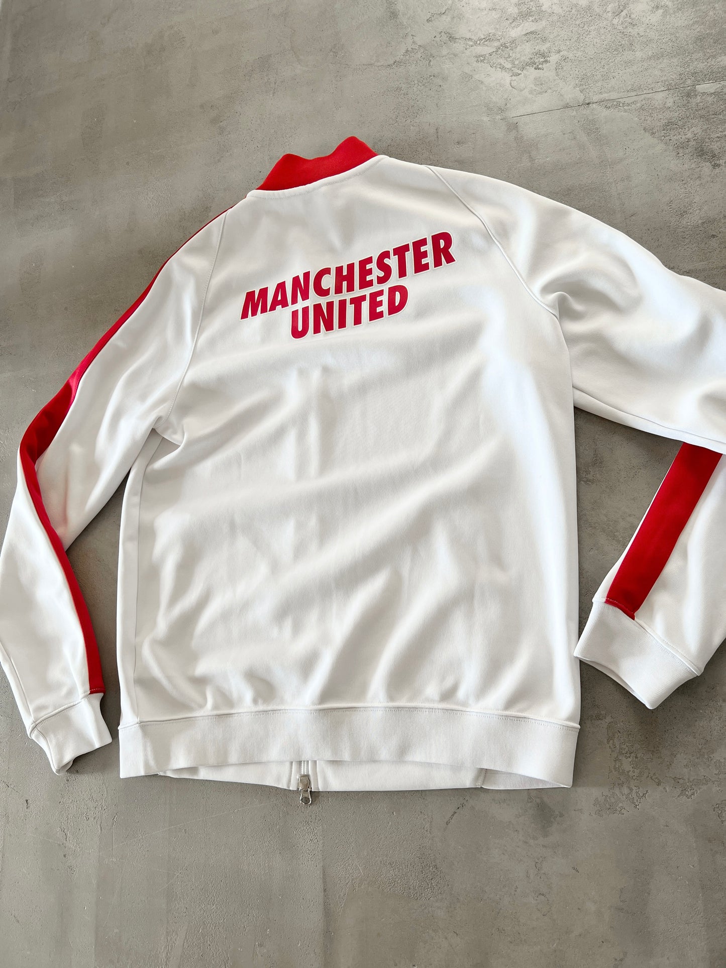 WHITE MANCHESTER UNITED TRACK JACKET - 2000S - M/L