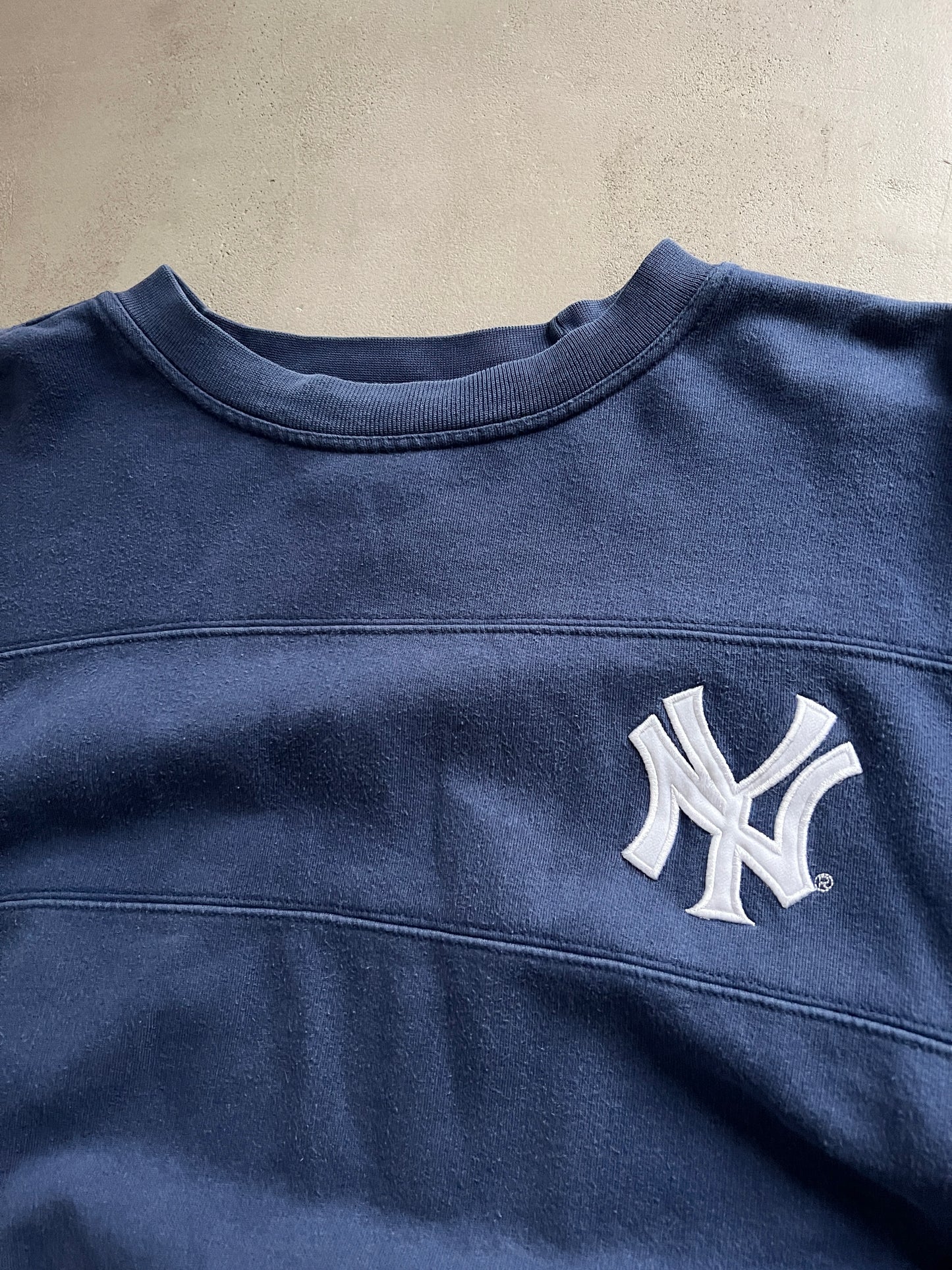 NAVY YANKEES ADIDAS X MLB SWEATER - 1990S - L/M